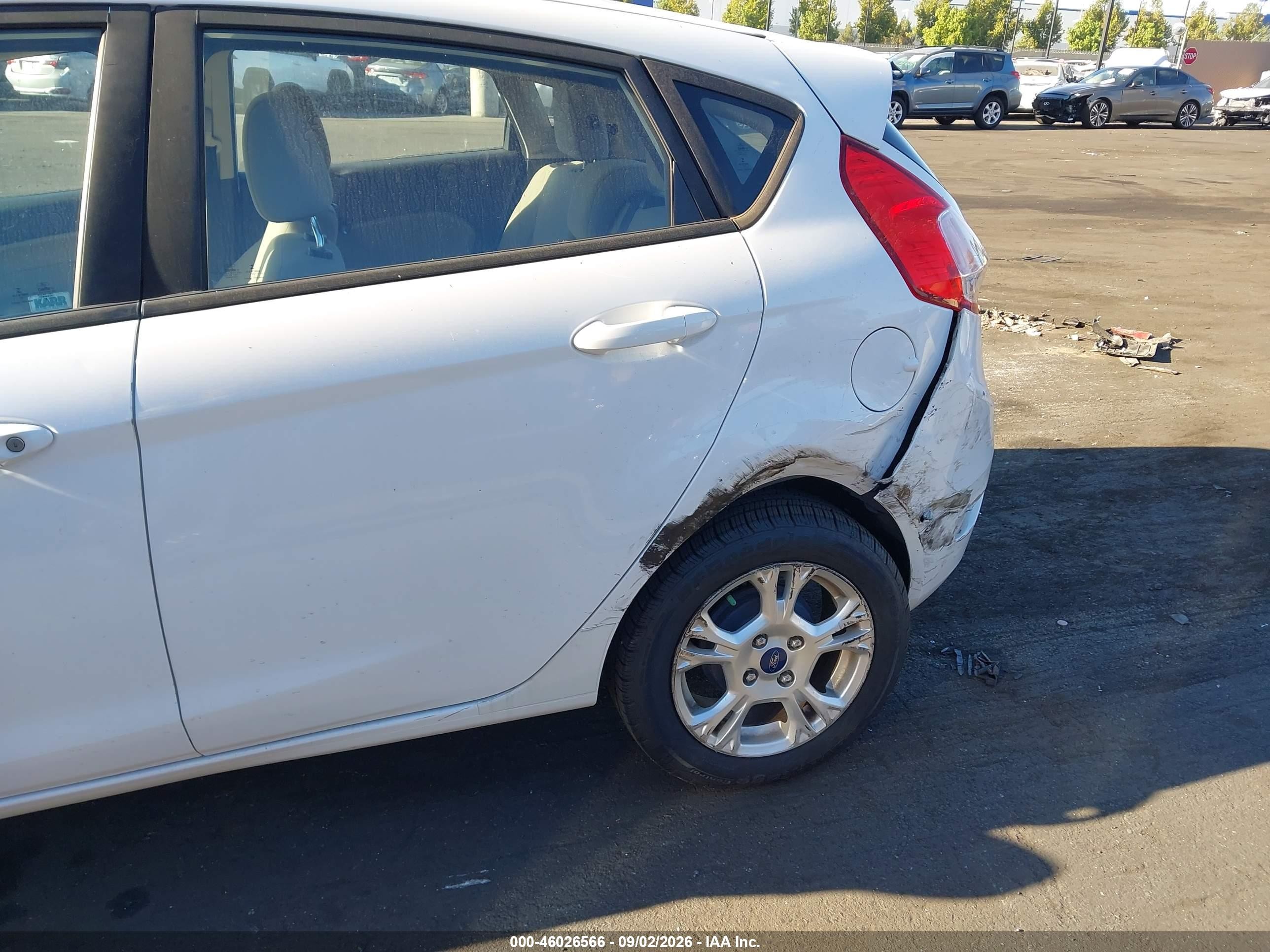2016 Ford Fiesta VIN 3FADP4EJXGM120133 IAAI salvage auction — Rear End, Salvage Certificate (California), sold $650 on 2026-09-13 (photo 6)