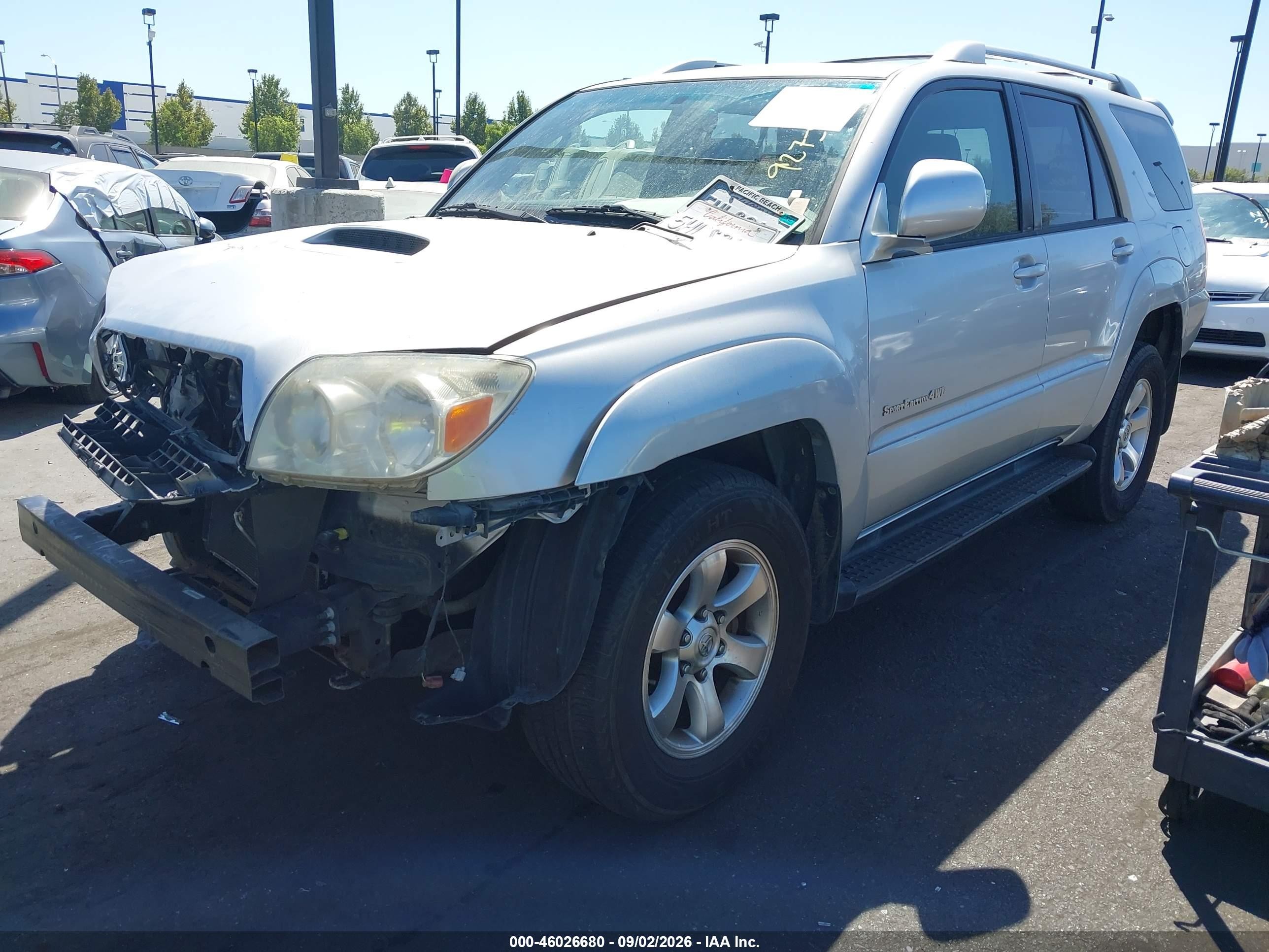 2004 Toyota 4Runner VIN JTEBU14R248024394 IAAI salvage auction — Front End, Salvage Certificate (California), sold $2,000 on 2026-09-13 (photo 2)