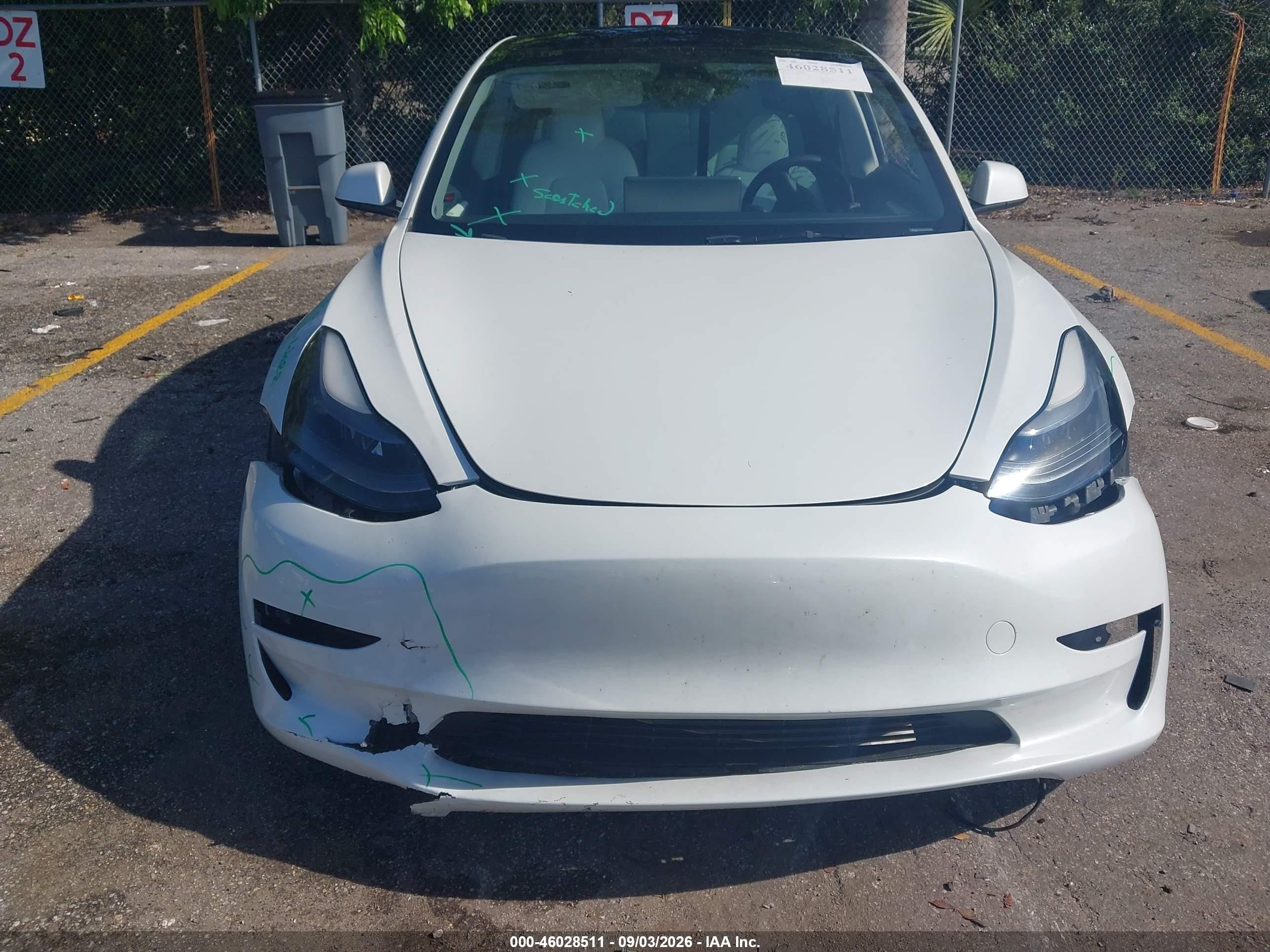 2023 Tesla Model 3 VIN 5YJ3E1EAXPF573800 IAAI salvage auction — Front End, Rebuildable (Florida), sold $6,800 on 2026-09-23 (photo 6)