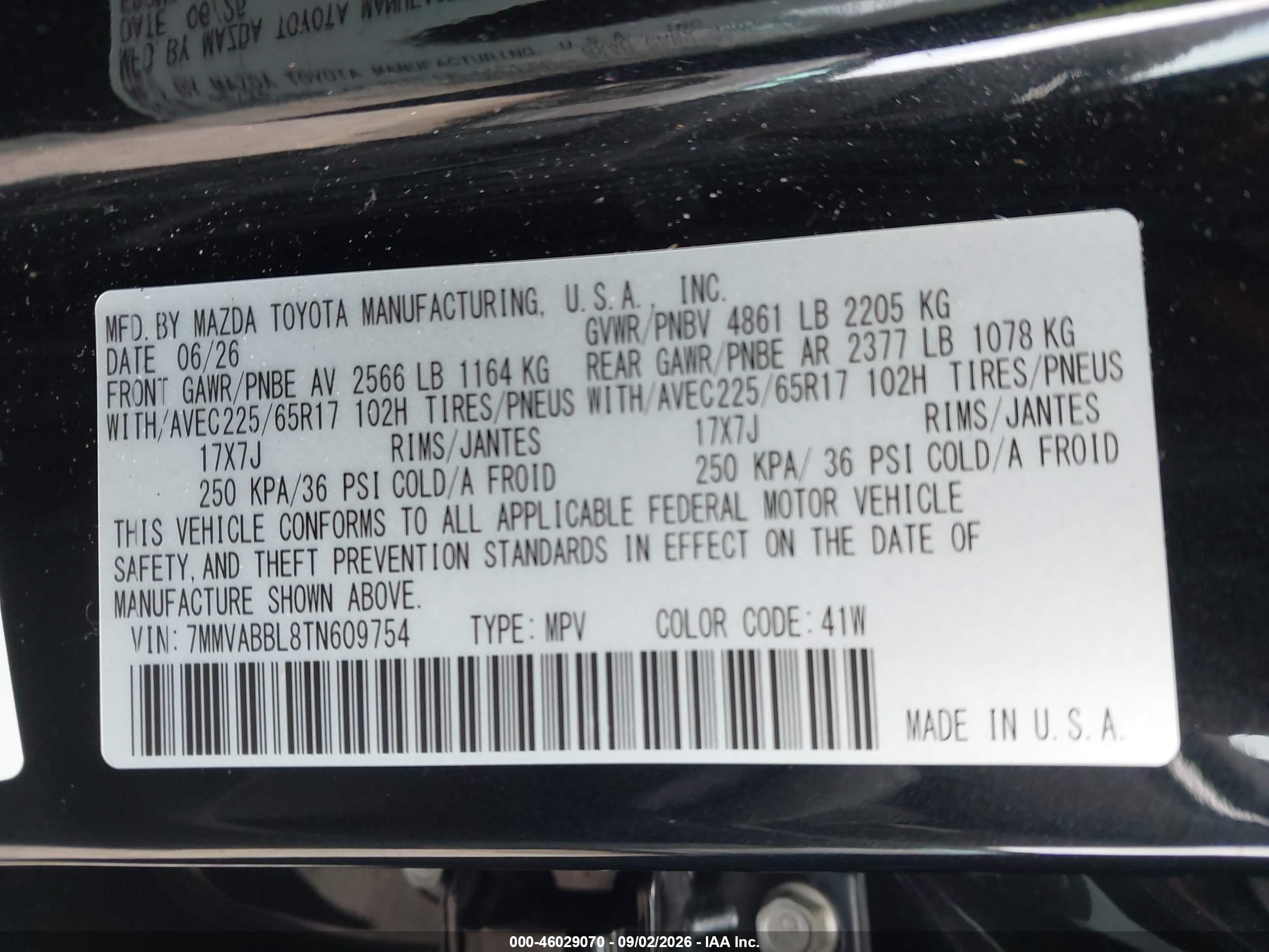 2026 Mazda Cx-50 VIN 7MMVABBL8TN609754 IAAI salvage auction — Unknown, Rebuildable (Florida), sold $10,600 on 2026-10-09 (photo 9)