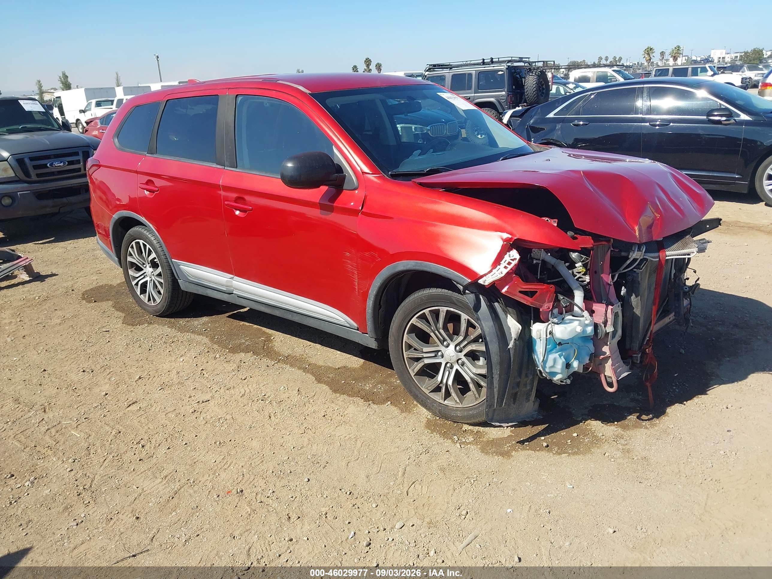 2018 Mitsubishi Outlander VIN JA4AD2A31JZ049695 IAAI salvage auction — Front End, Salvage (California), sold $875 on 2026-09-12 (photo 1)