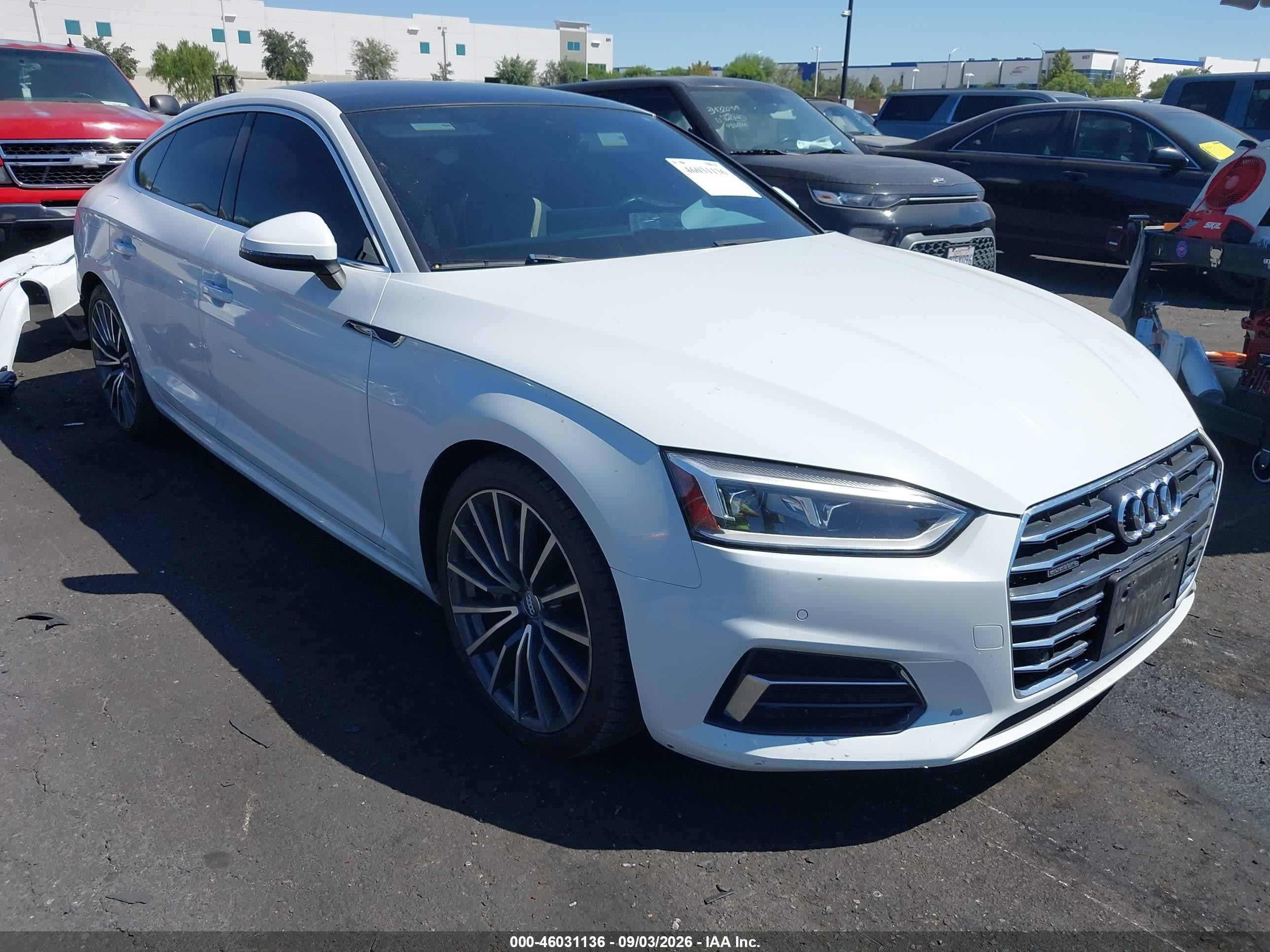 2018 Audi A5 Sportback VIN WAUBNCF52JA134239 — IAAI salvage auction photo