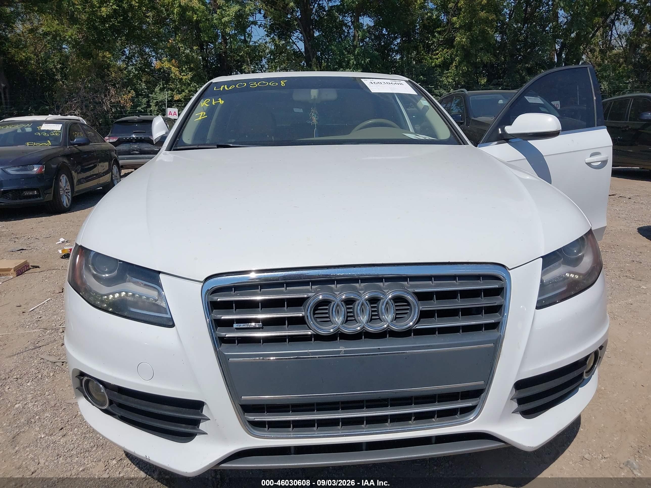 2012 Audi A4 VIN WAUFFBFL4CA115413 IAAI salvage auction — Normal Wear, Clear (Indiana), sold $600 on 2026-09-09 (photo 6)