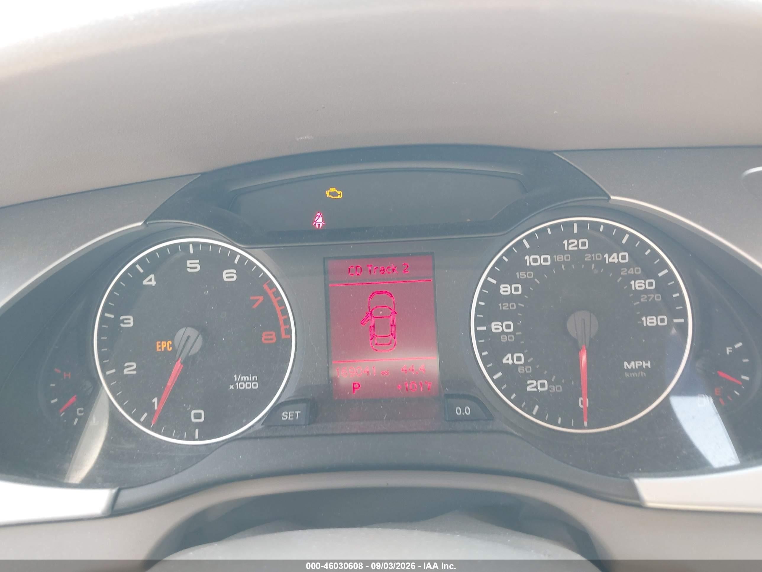 2012 Audi A4 VIN WAUFFBFL4CA115413 IAAI salvage auction — Normal Wear, Clear (Indiana), sold $600 on 2026-09-09 (photo 7)