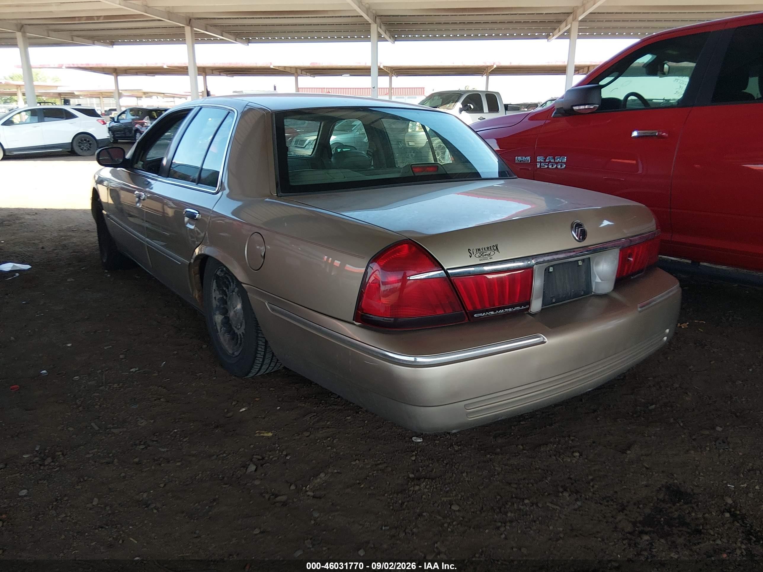 2000 Mercury Grand marquis VIN 2MEFM75W8YX665633 IAAI salvage auction — Unknown, Salvage (Arizona), sold $350 on 2026-09-11 (photo 3)