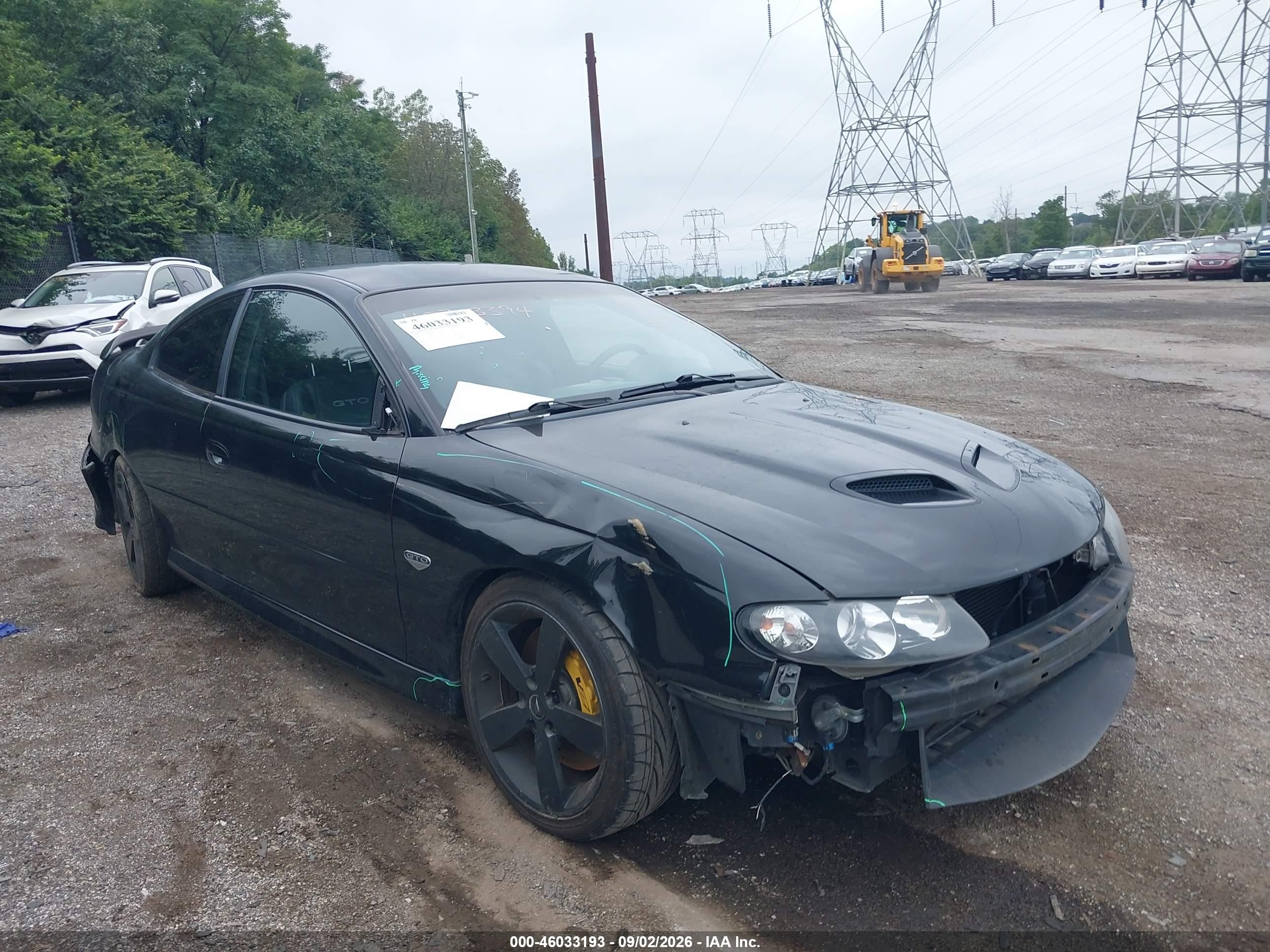 2006 Pontiac Gto VIN 6G2VX12U06L821007 IAAI salvage auction — Front End, Salvage (Pennsylvania), sold $4,900 on 2026-09-12 (photo 1)