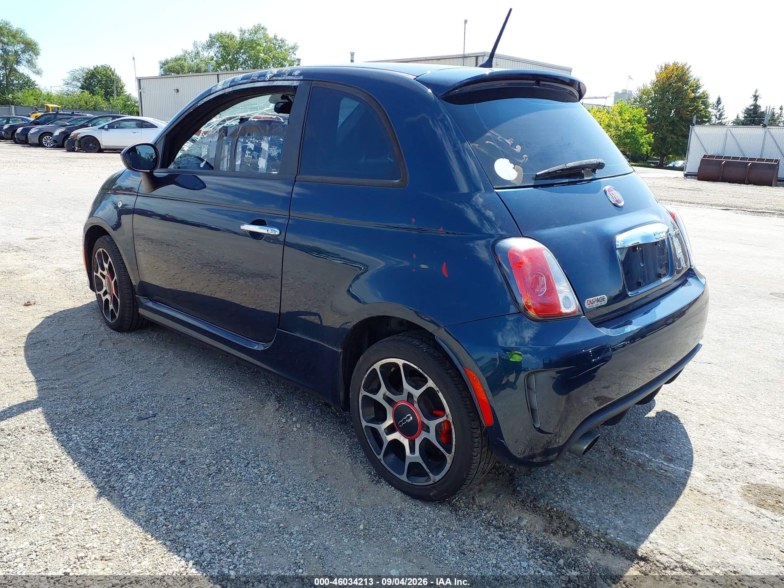 2015 Fiat 500 VIN 3C3CFFHH9FT667710 IAAI salvage auction — Normal Wear, Clear (Illinois), sold $775 on 2026-09-14 (photo 3)