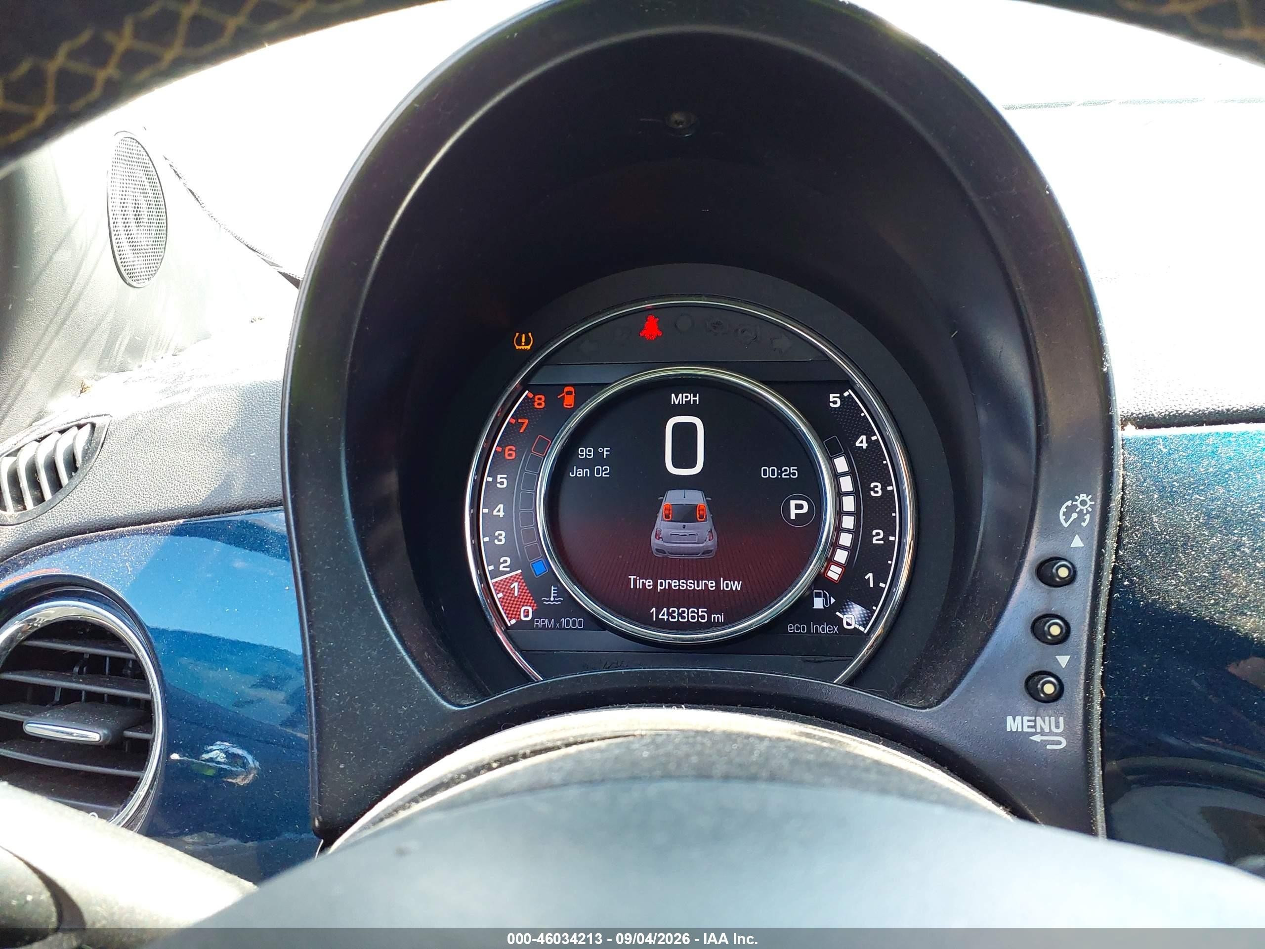 2015 Fiat 500 VIN 3C3CFFHH9FT667710 IAAI salvage auction — Normal Wear, Clear (Illinois), sold $775 on 2026-09-14 (photo 7)