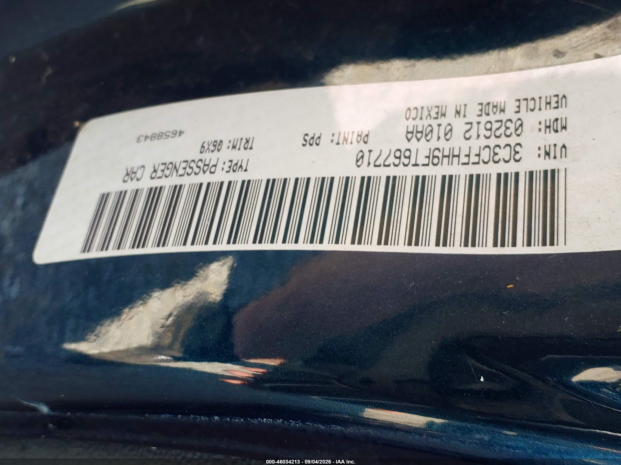 2015 Fiat 500 VIN 3C3CFFHH9FT667710 IAAI salvage auction — Normal Wear, Clear (Illinois), sold $775 on 2026-09-14 (photo 9)