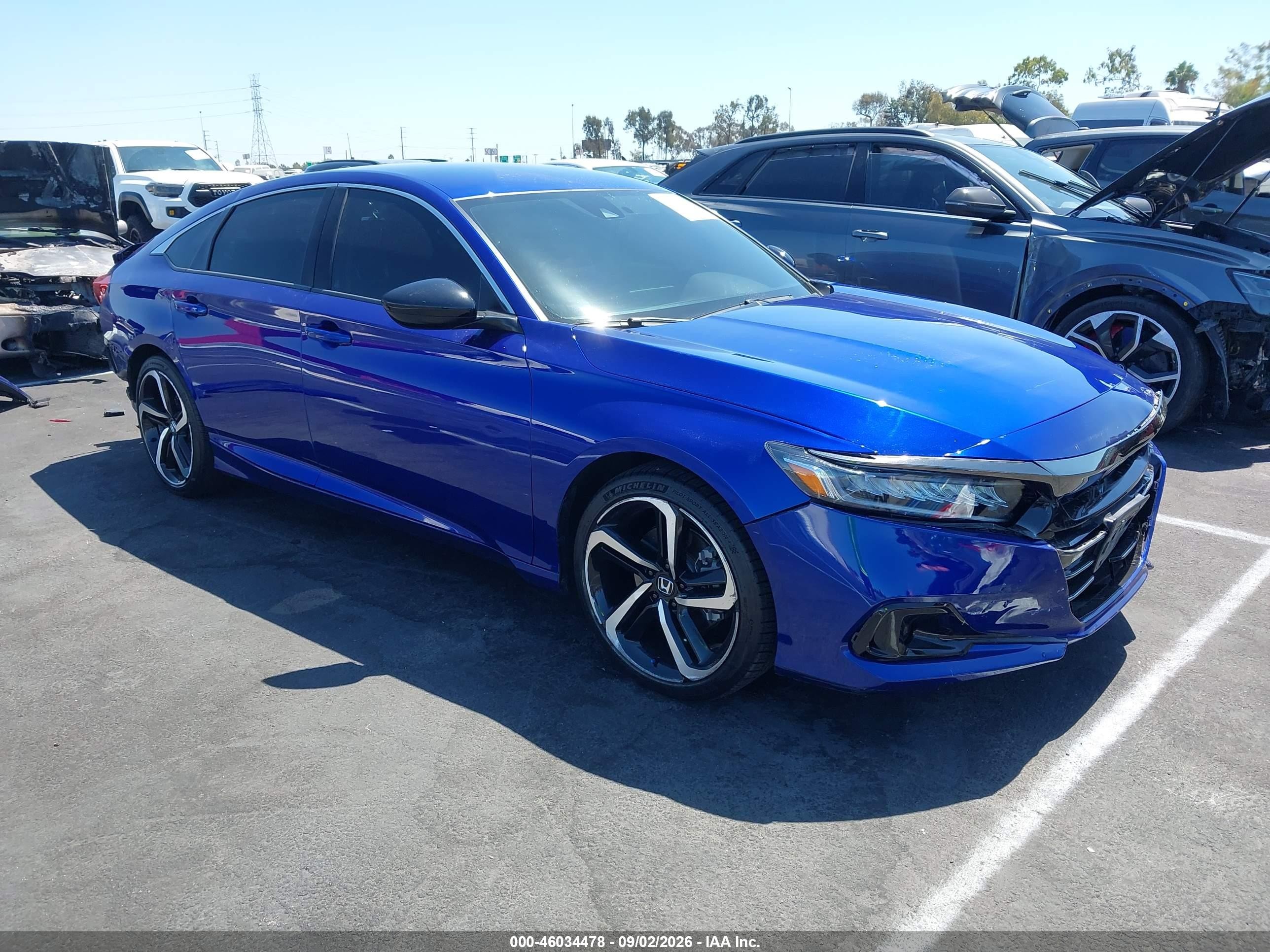 2022 Honda Accord VIN 1HGCV1F47NA091253 — IAAI salvage auction photo