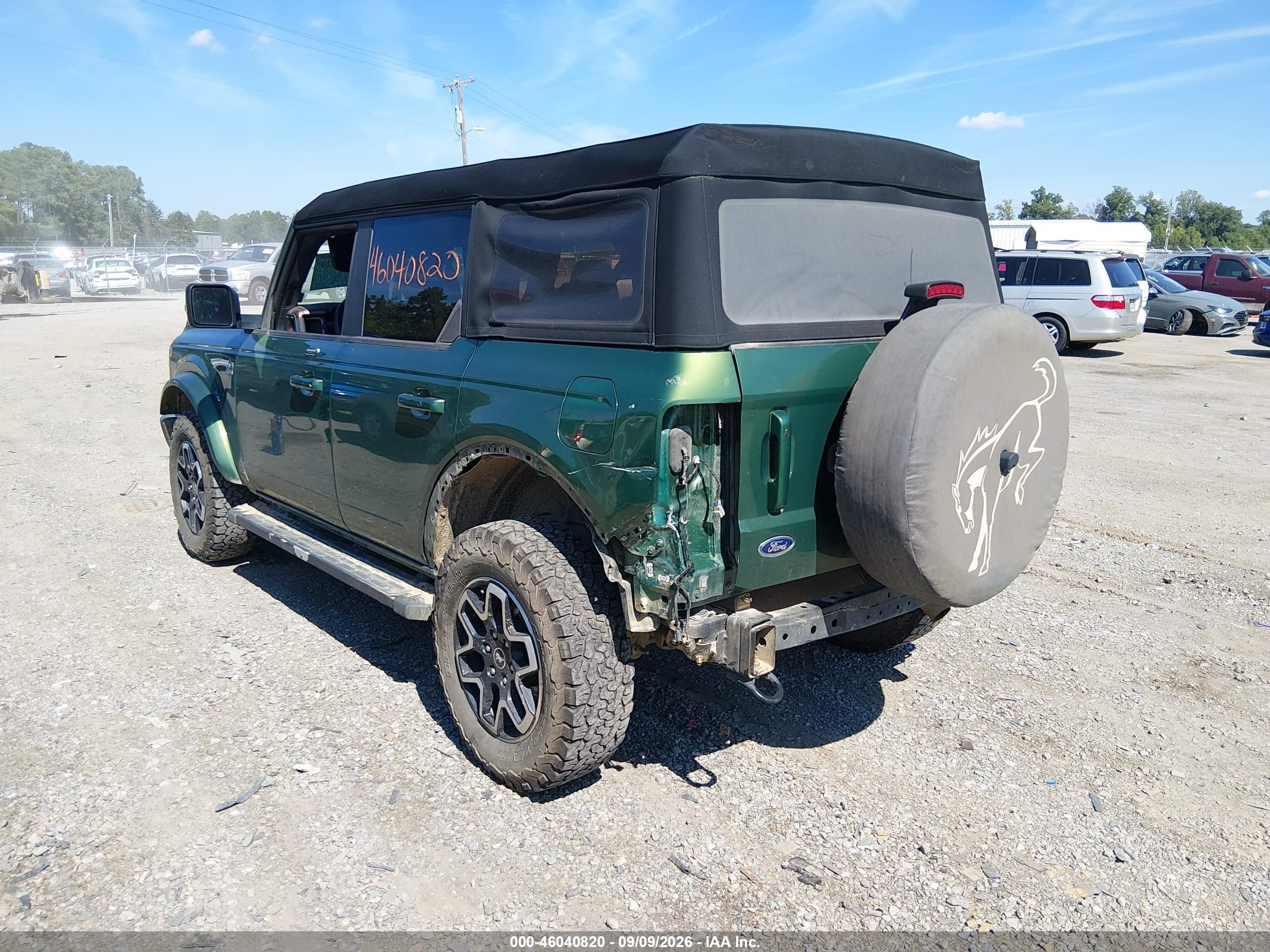 2023 Ford Bronco VIN 1FMDE5BH1PLA97457 IAAI salvage auction — Rear End, Salvage (Virginia), sold $16,600 on 2026-09-20 (photo 3)