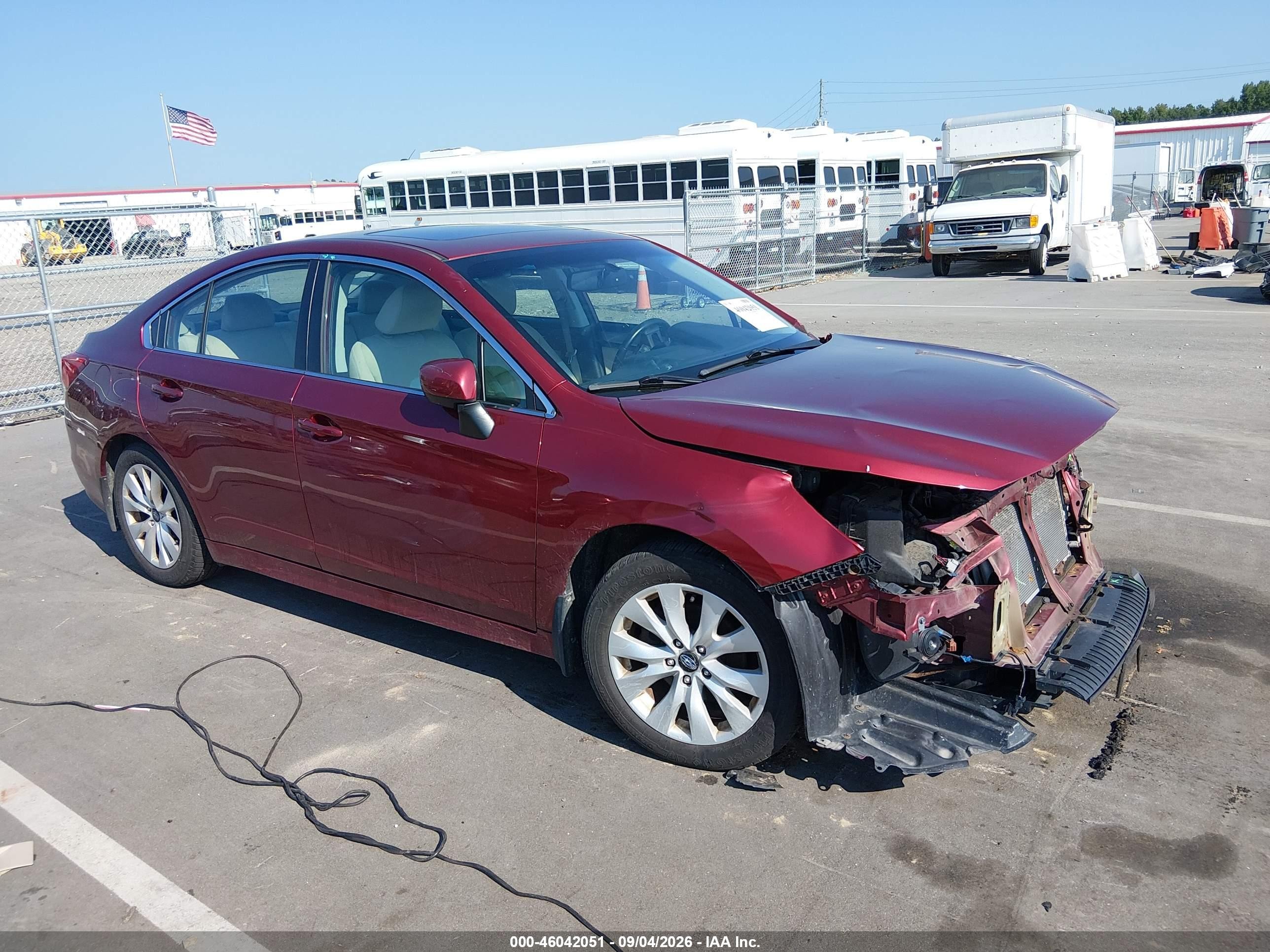2015 Subaru Legacy VIN 4S3BNBD68F3012523 IAAI salvage auction — Front End, Salvage (Ohio), sold $1,200 on 2026-10-08 (photo 1)