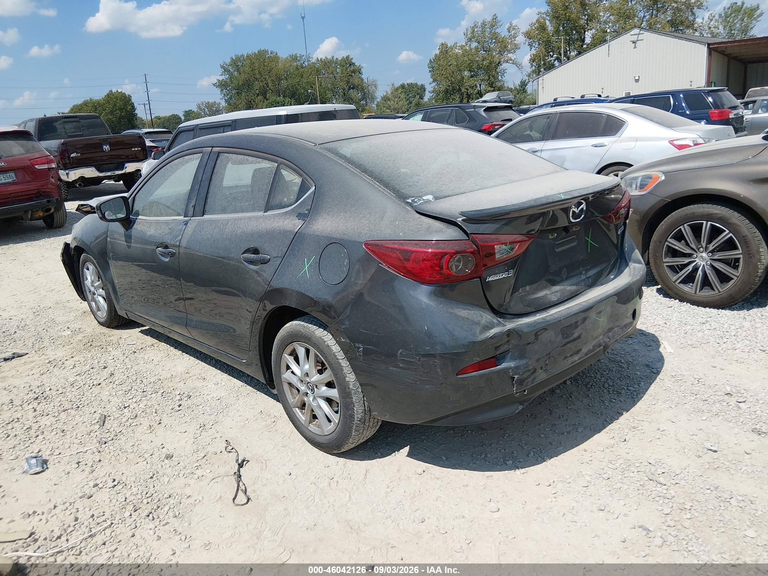 2014 Mazda 3 VIN JM1BM1V74E1168959 IAAI salvage auction — Front & Rear, Salvage (Ohio), sold $800 on 2026-10-08 (photo 3)