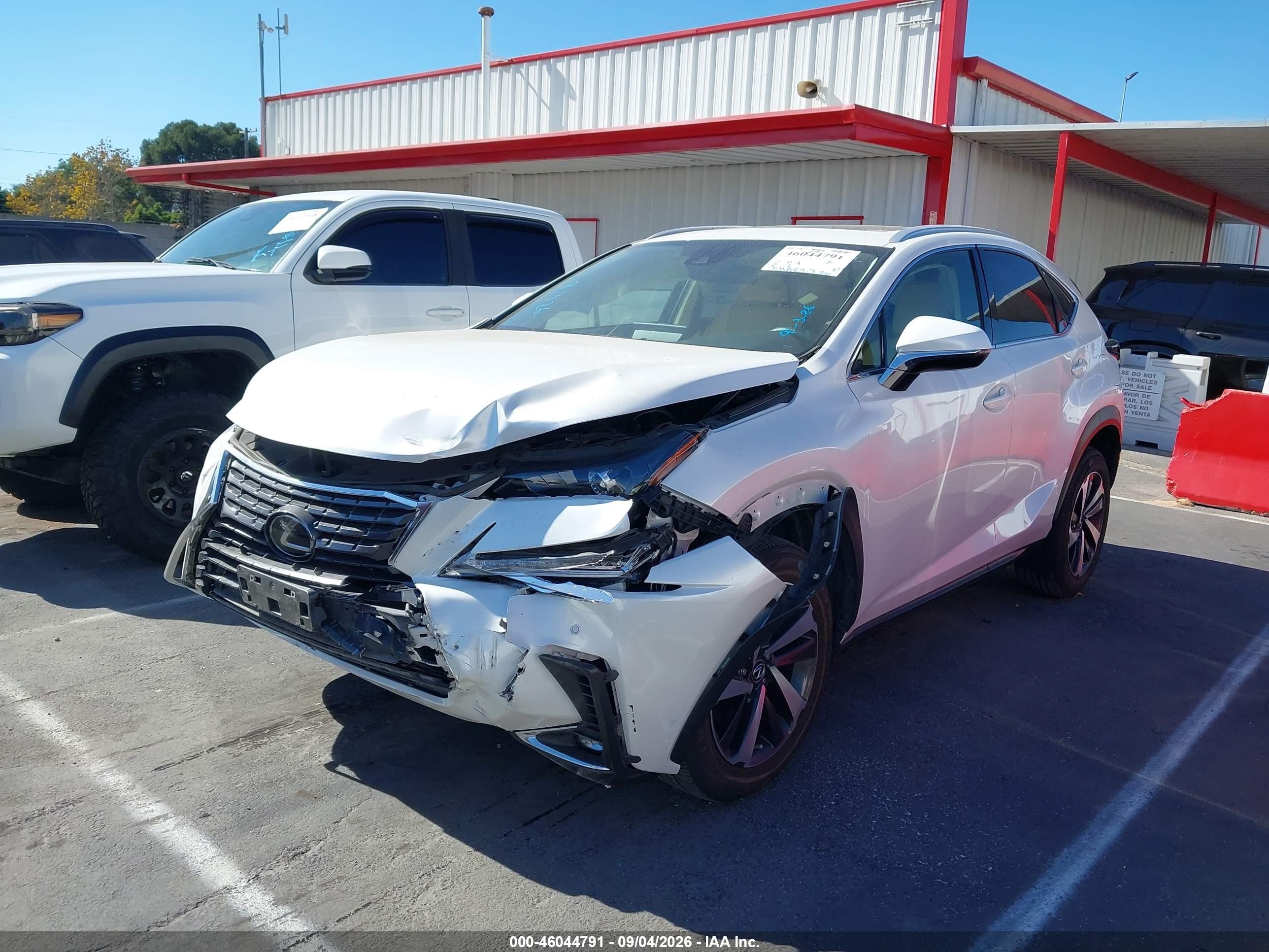 2021 Lexus NX 300 VIN JTJGARBZ8M5033264 IAAI salvage auction — Front End, Wait Title, sold $8,400 on 2026-09-20 (photo 2)