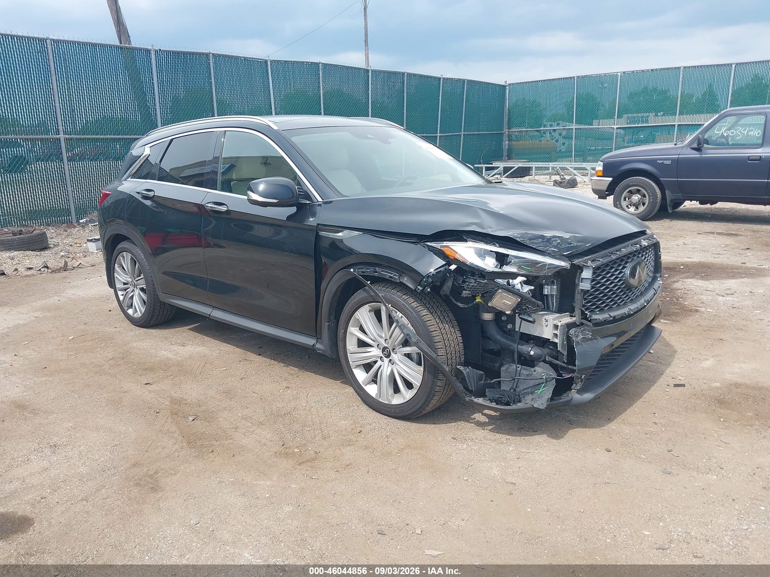 2021 Infiniti Qx50 VIN 3PCAJ5CB4MF108477 IAAI salvage auction — Front End, Salvage (Indiana), sold $5,100 on 2026-10-05 (photo 1)