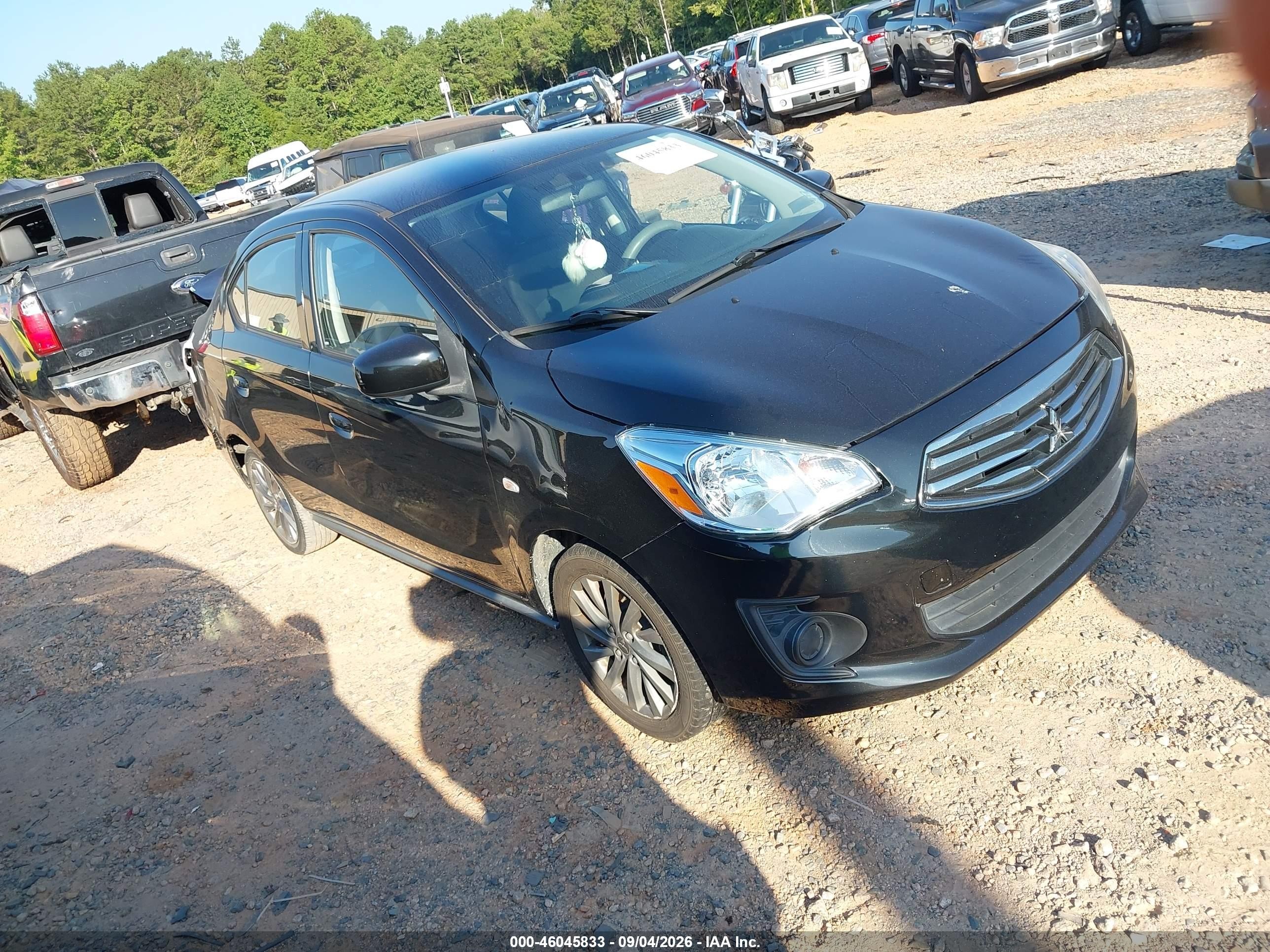 2019 Mitsubishi Mirage VIN ML32F3FJXKHF12688 IAAI salvage auction — Rear End, Salvage (North Carolina), sold $1,750 on 2026-09-29 (photo 1)