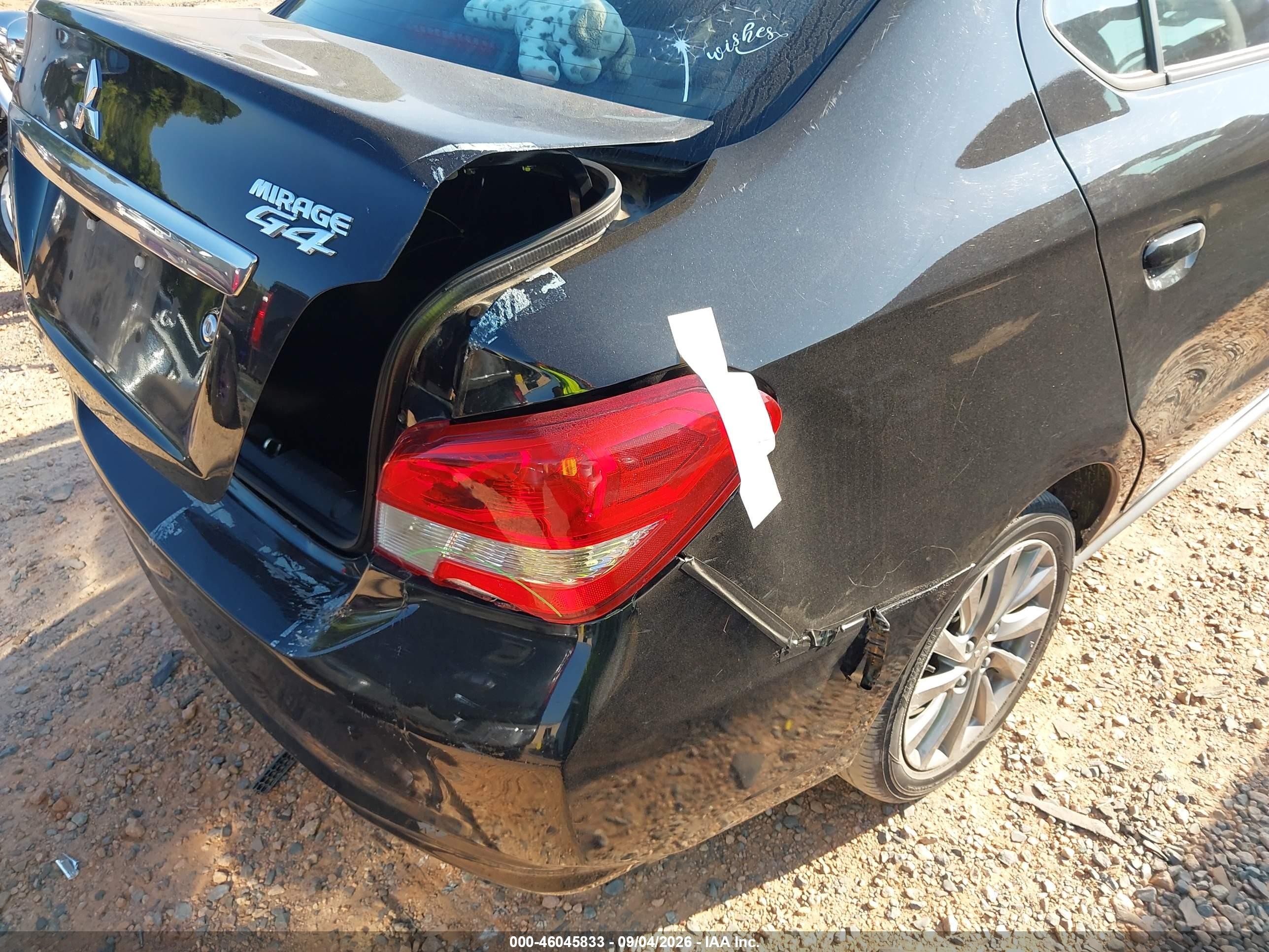 2019 Mitsubishi Mirage VIN ML32F3FJXKHF12688 IAAI salvage auction — Rear End, Salvage (North Carolina), sold $1,750 on 2026-09-29 (photo 6)