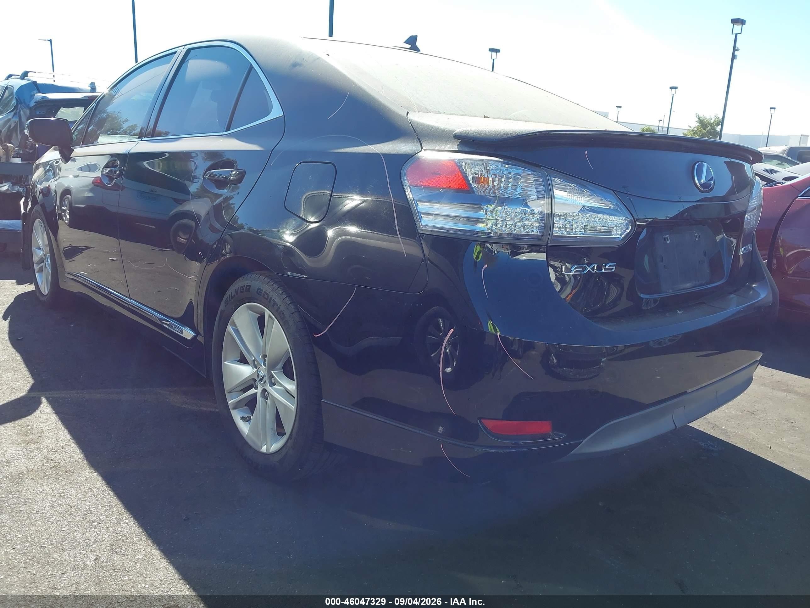 2010 Lexus HS 250h VIN JTHBB1BA4A2014275 IAAI salvage auction — Unknown, Salvage Certificate (California), sold $925 on 2026-09-13 (photo 3)