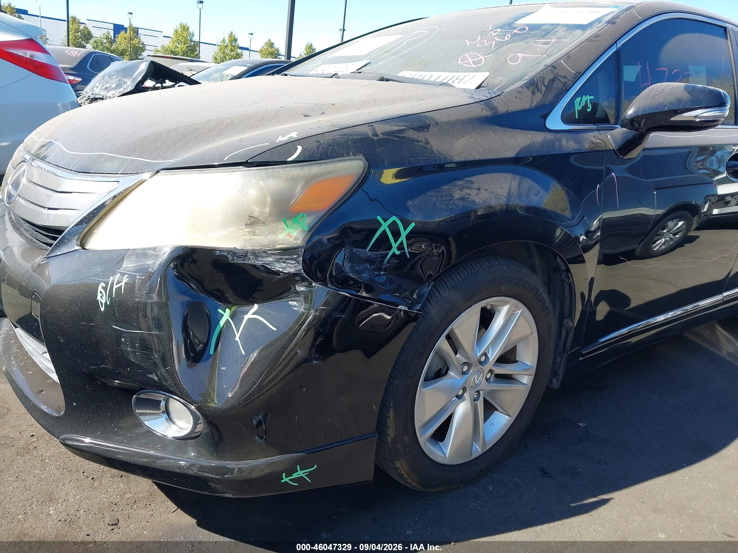 2010 Lexus HS 250h VIN JTHBB1BA4A2014275 IAAI salvage auction — Unknown, Salvage Certificate (California), sold $925 on 2026-09-13 (photo 6)