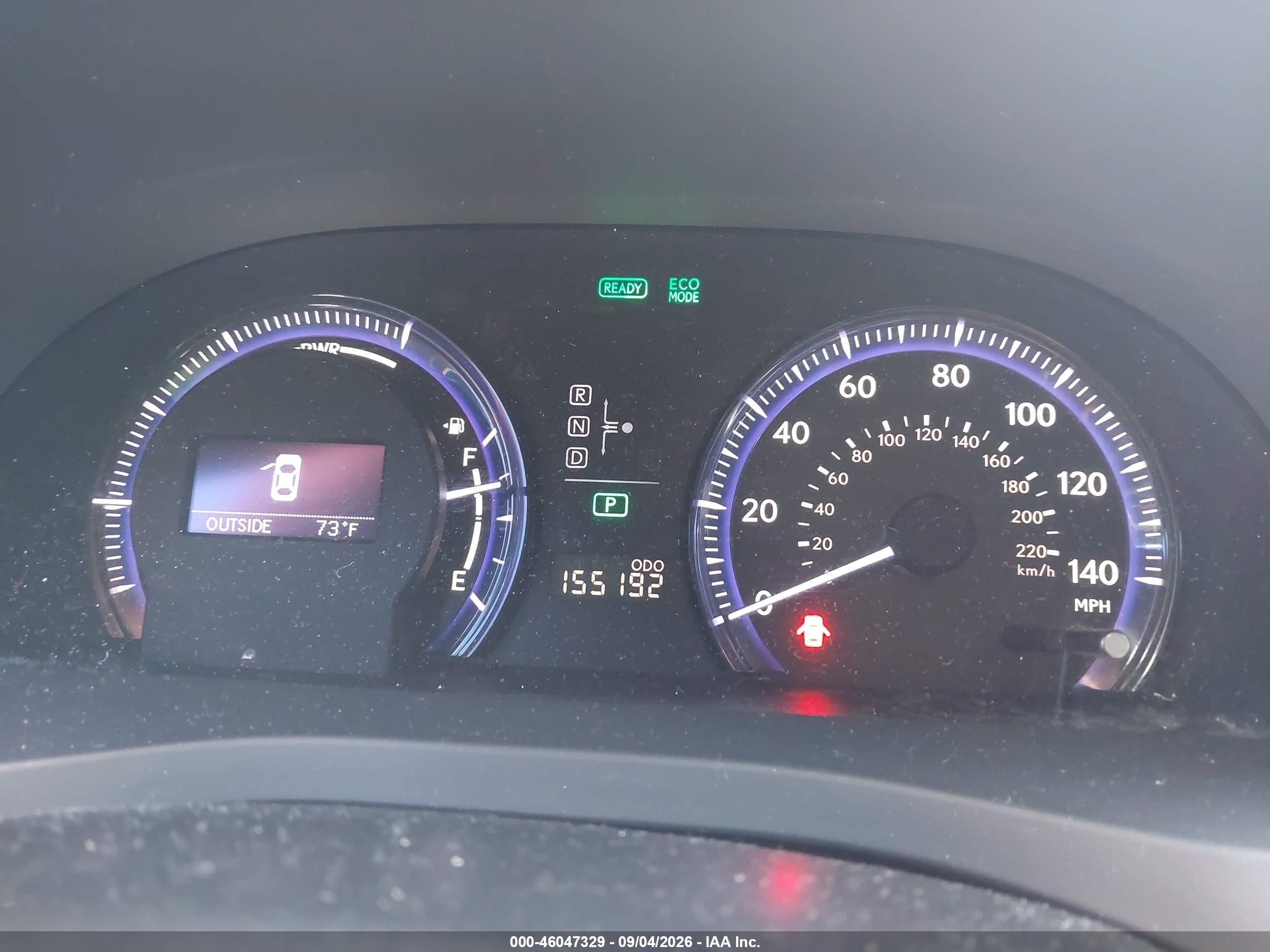 2010 Lexus HS 250h VIN JTHBB1BA4A2014275 IAAI salvage auction — Unknown, Salvage Certificate (California), sold $925 on 2026-09-13 (photo 7)
