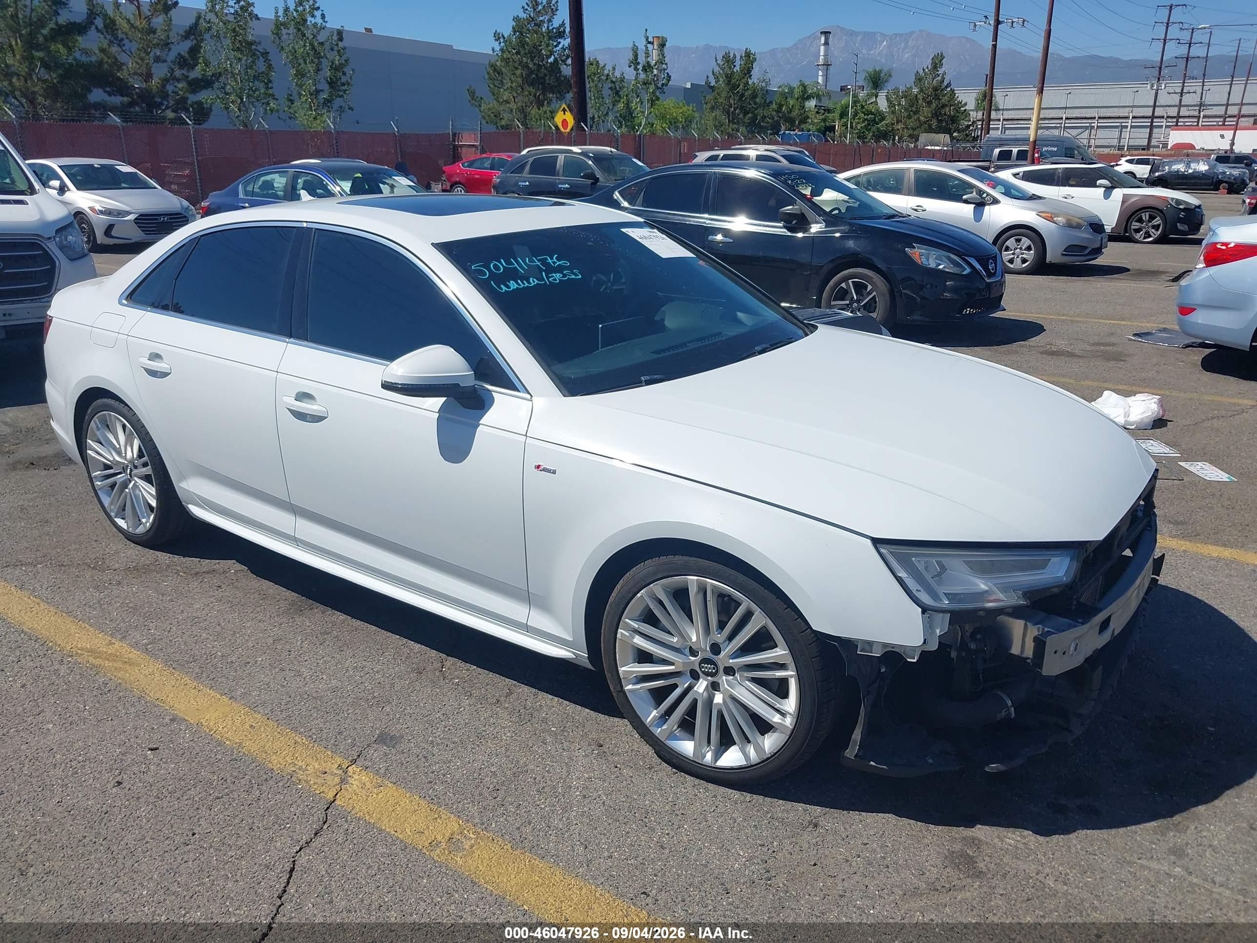 2019 Audi A4 VIN WAUFNAF43KA008809 — IAAI salvage auction photo