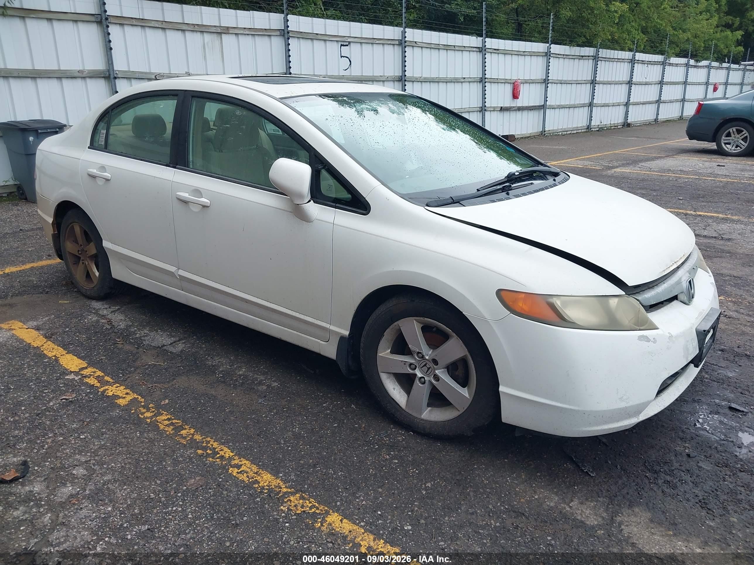 2006 Honda Civic VIN 1HGFA15826L007357 IAAI salvage auction — Normal Wear, Clear (Michigan), sold $775 on 2026-09-11 (photo 1)