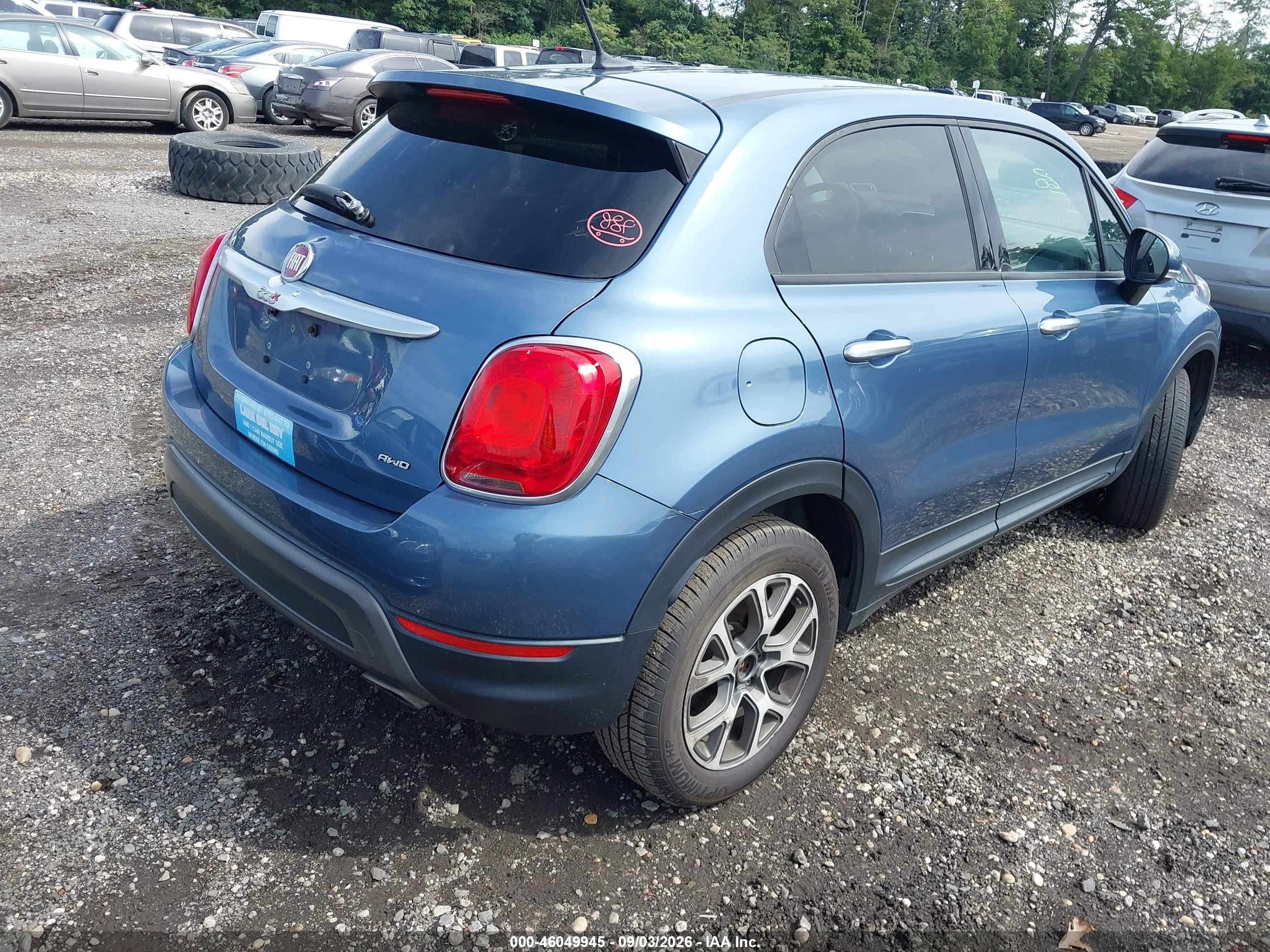 2017 Fiat 500x VIN ZFBCFYCB7HP614458 IAAI salvage auction — Normal Wear, Clear (New York), sold $1,050 on 2026-09-09 (photo 4)