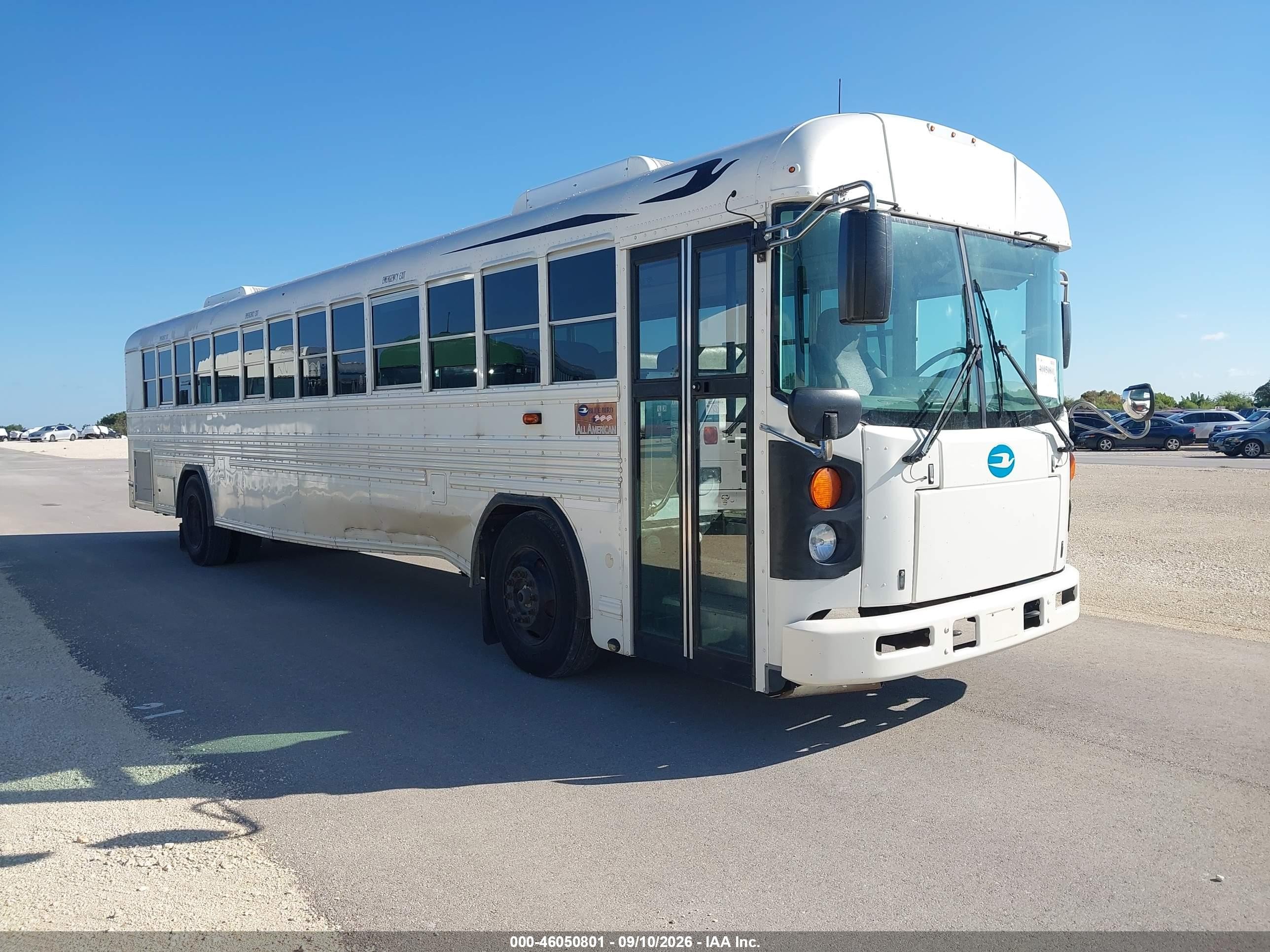 2014 Blue Bird School Bus / Transit Bus VIN 1BABNBCA5EF304711 IAAI salvage auction — Side, Sf97 (Texas), sold $14,750 on 2026-10-07 (photo 1)