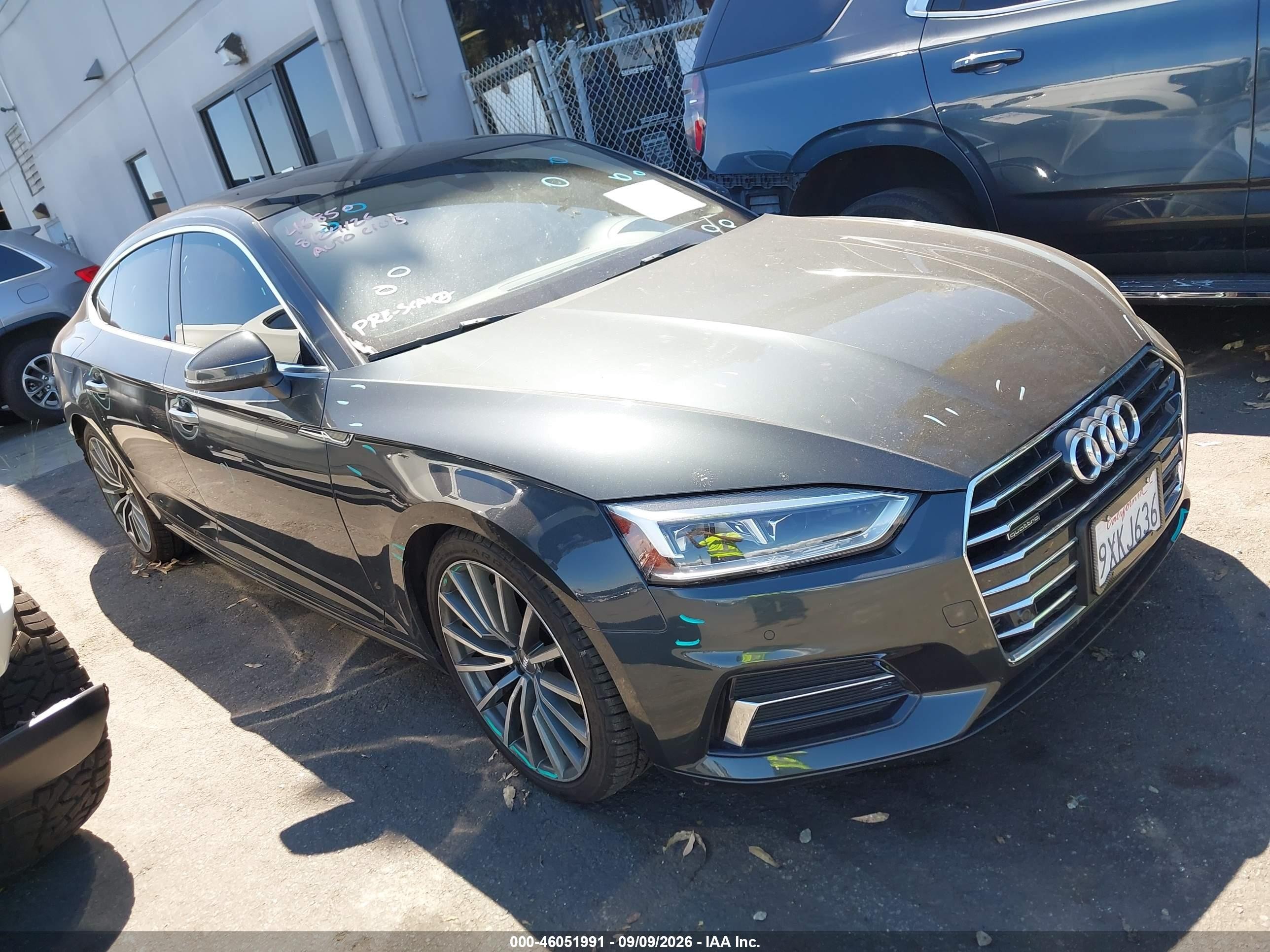 2018 Audi A5 Sportback VIN WAUBNCF56JA128833 — IAAI salvage auction photo