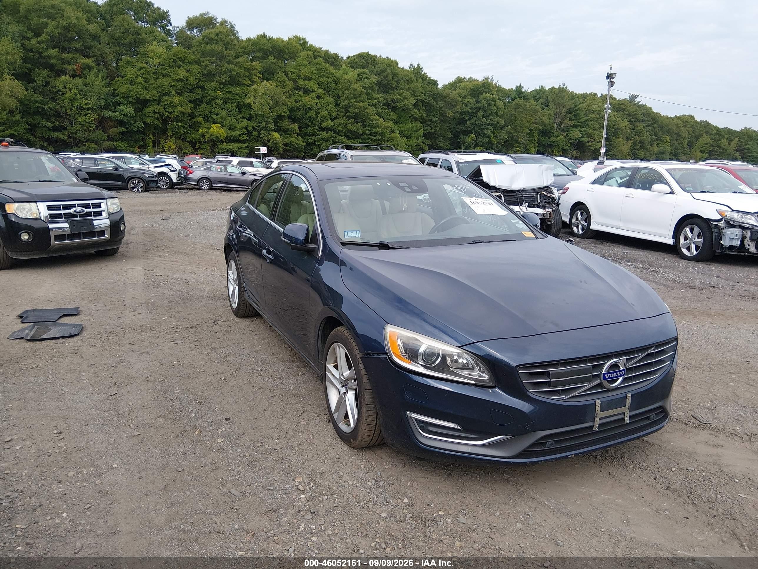 2015 Volvo S60 VIN YV140MFM7F1346675 IAAI salvage auction — Rear End, Clear (Massachusetts), sold $675 on 2026-09-24 (photo 1)