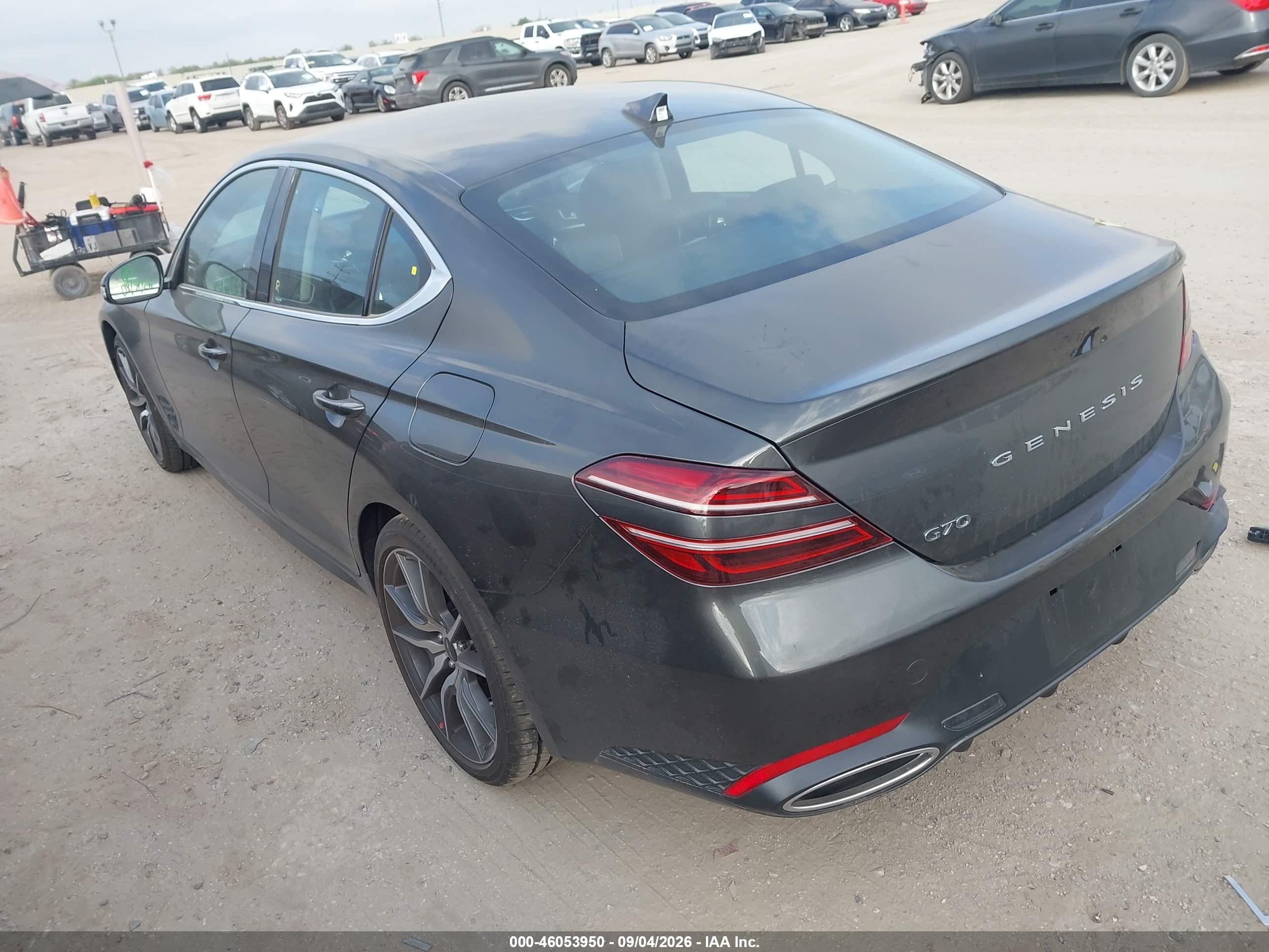 2026 Genesis G70 VIN KMTG14SC2TU177870 IAAI salvage auction — Rear End, Enterprise Vehicles Clear Only (Texas), sold $22,600 on 2026-09-06 (photo 3)