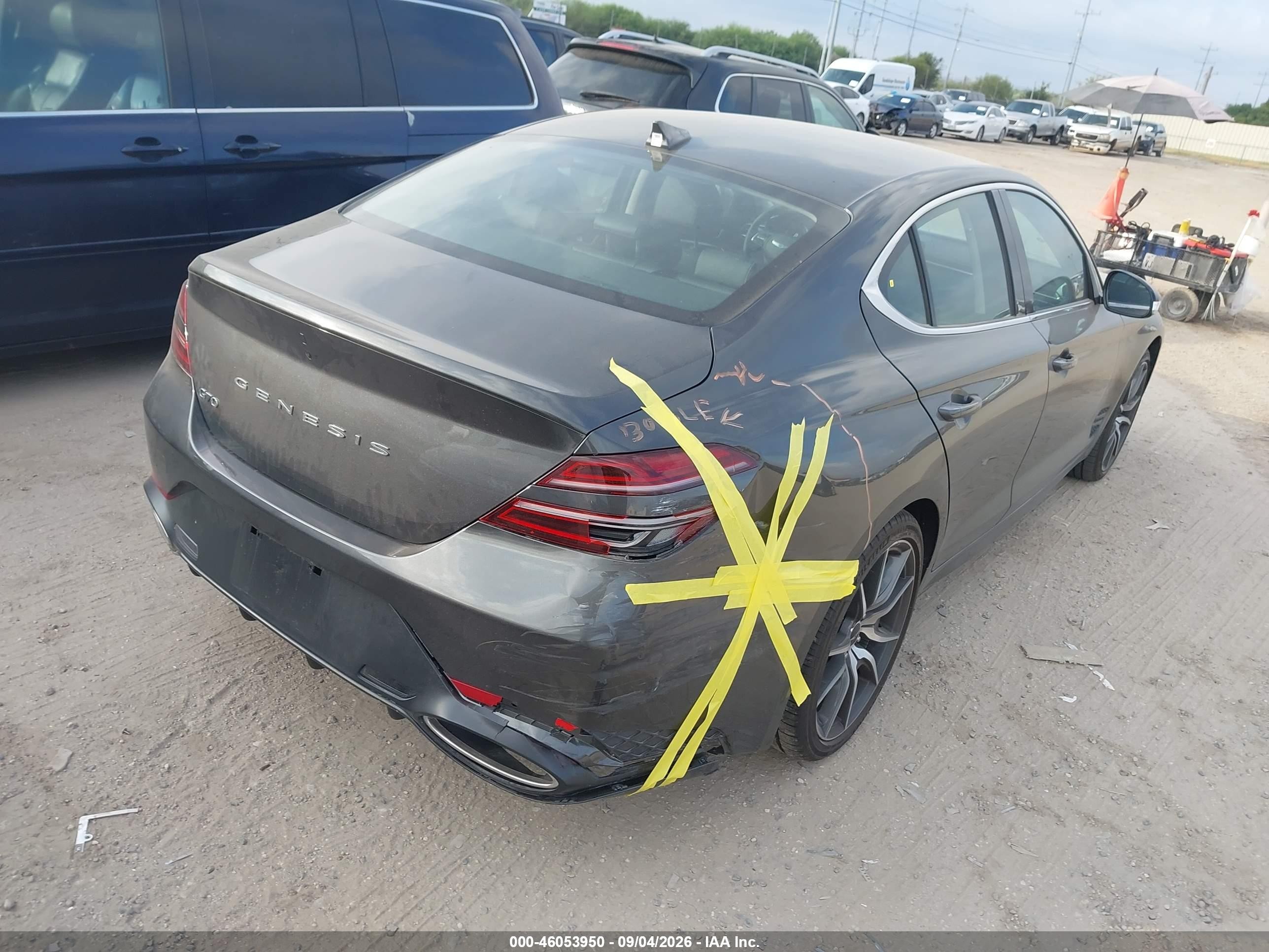 2026 Genesis G70 VIN KMTG14SC2TU177870 IAAI salvage auction — Rear End, Enterprise Vehicles Clear Only (Texas), sold $22,600 on 2026-09-06 (photo 4)