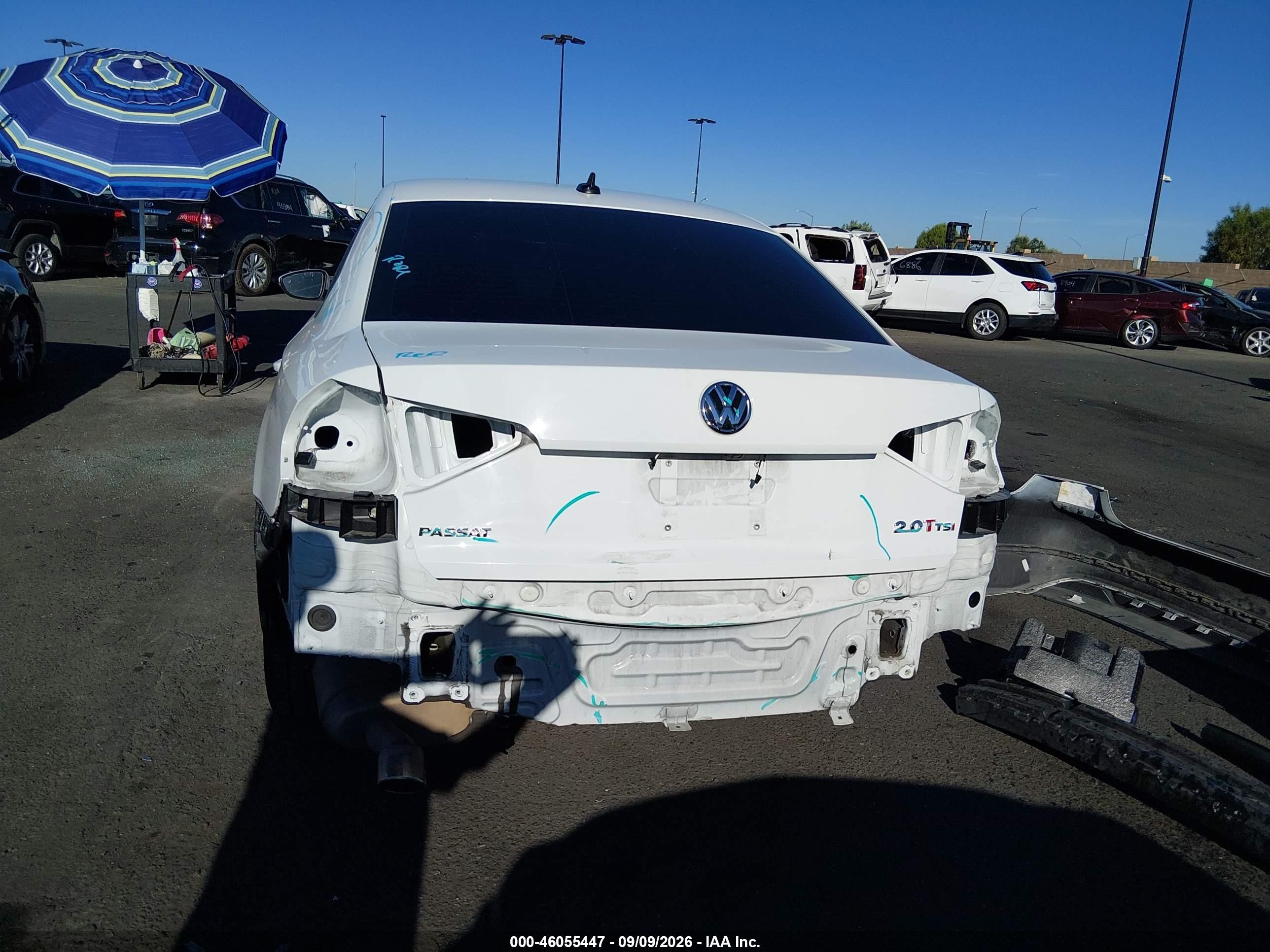 2018 Volkswagen Passat VIN 1VWAA7A38JC001266 IAAI salvage auction — Rear End, Salvage Certificate (California), sold $4,000 on 2026-09-13 (photo 6)