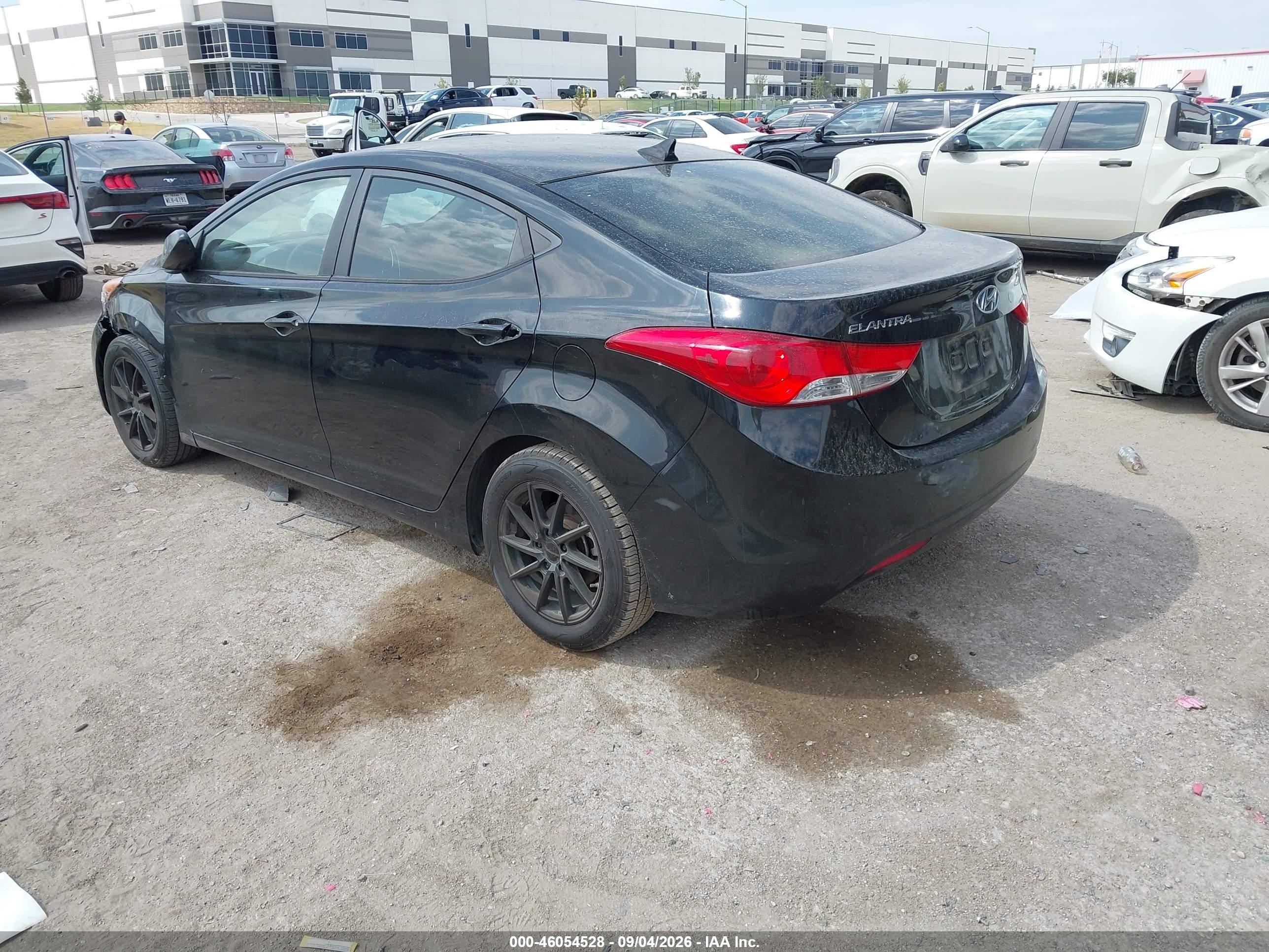 2013 Hyundai Elantra VIN KMHDH4AE4DU534866 IAAI salvage auction — Unknown, Salvage (Texas), sold $625 on 2026-10-07 (photo 3)