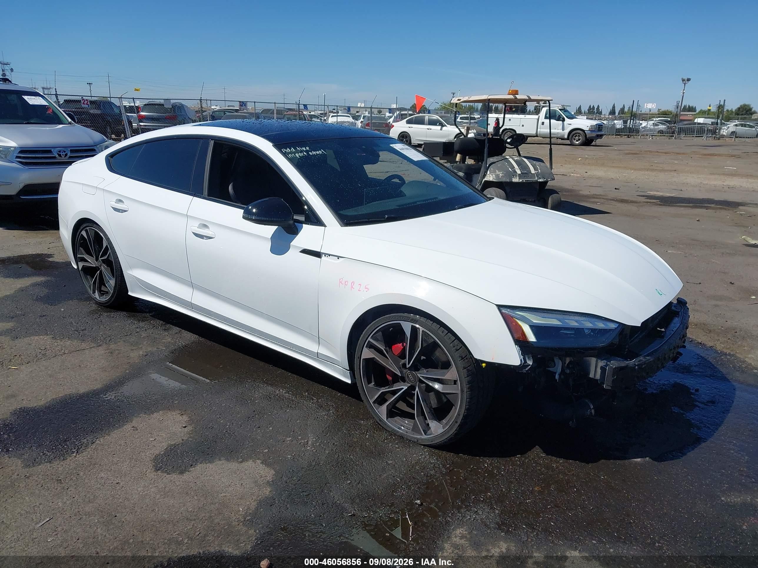 2023 Audi S5 VIN WAUC4CF59PA038737 IAAI salvage auction — Undercarriage, Salvage (California), sold $17,000 on 2026-09-18 (photo 1)