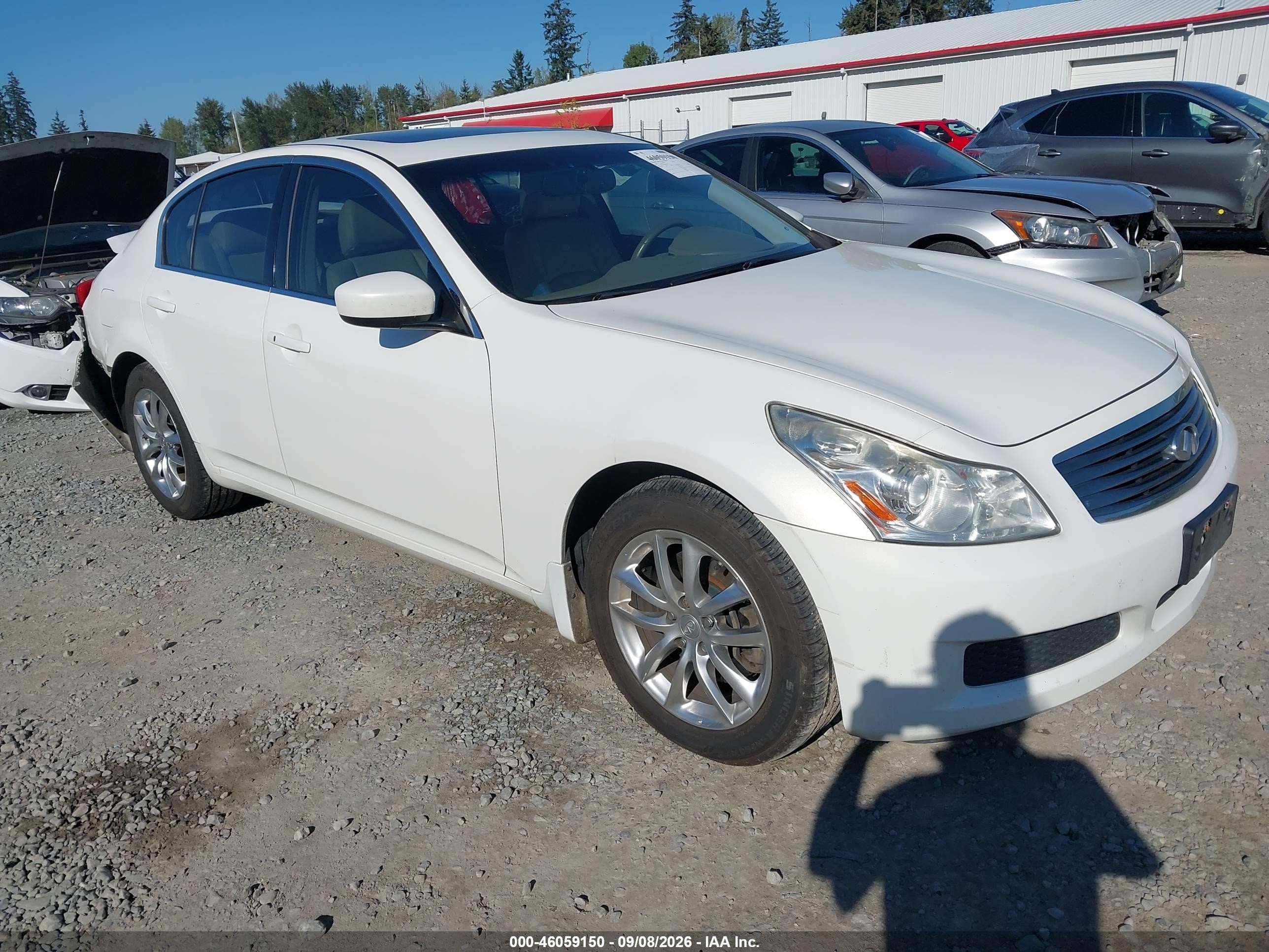 2009 Infiniti G VIN JNKCV61F99M365141 IAAI salvage auction — Rear End, Bill Of Sale (Washington), sold $1,650 on 2026-09-23 (photo 1)