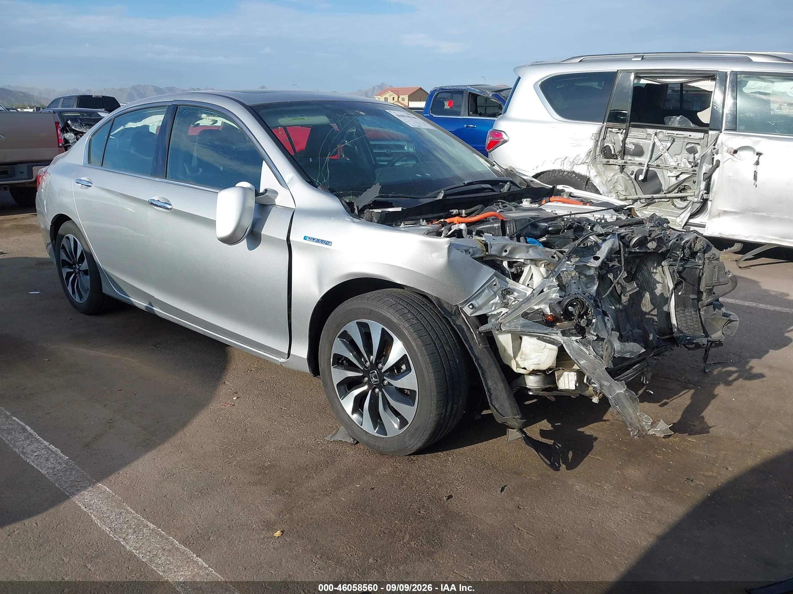 2014 Honda Accord VIN 1HGCR6F5XEA008697 IAAI salvage auction — Unknown, Salvage (Arizona), sold $875 on 2026-09-30 (photo 1)