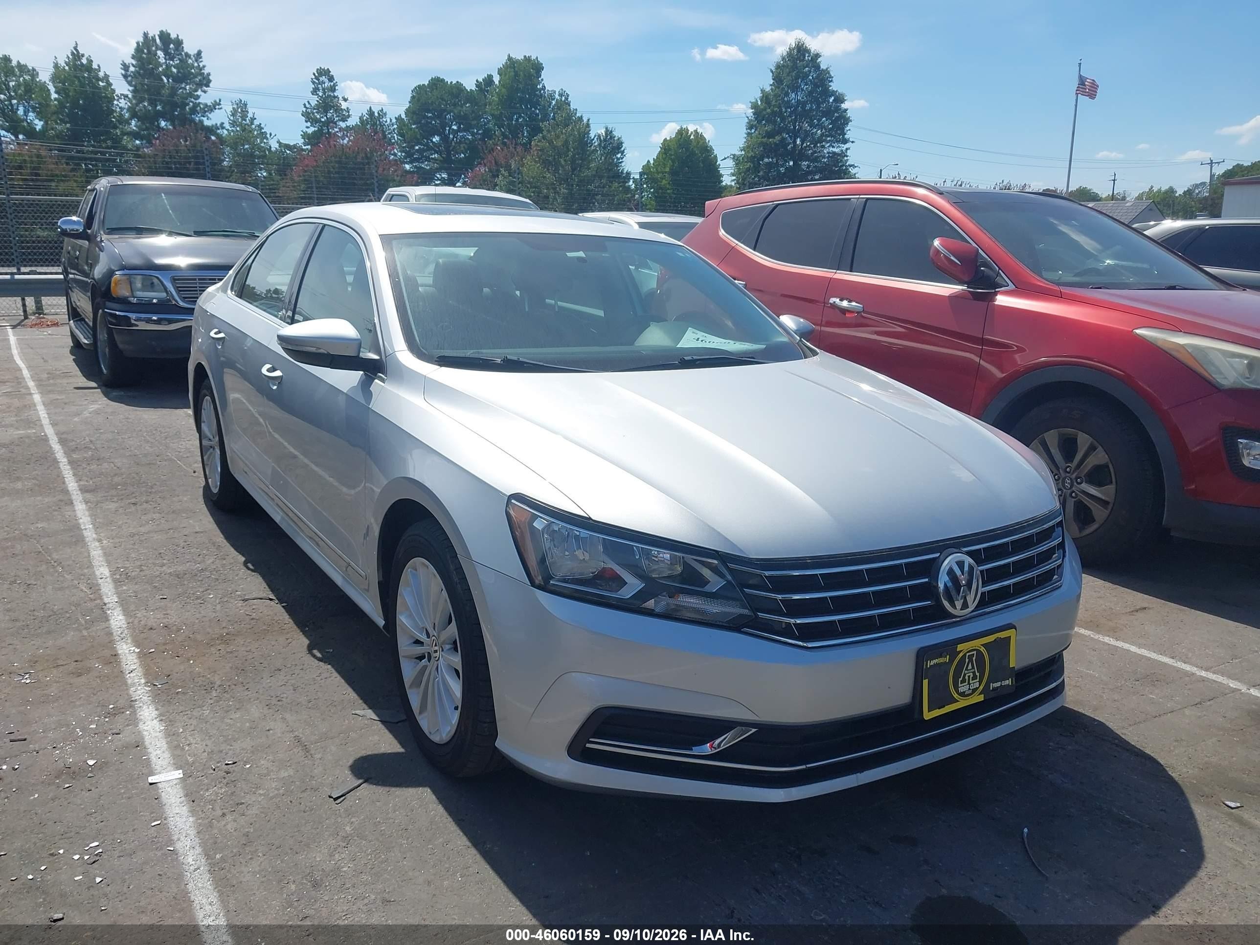 2017 Volkswagen Passat VIN 1VWBT7A37HC066649 IAAI salvage auction — Unknown, Salvage (North Carolina), sold $2,350 on 2026-09-24 (photo 1)