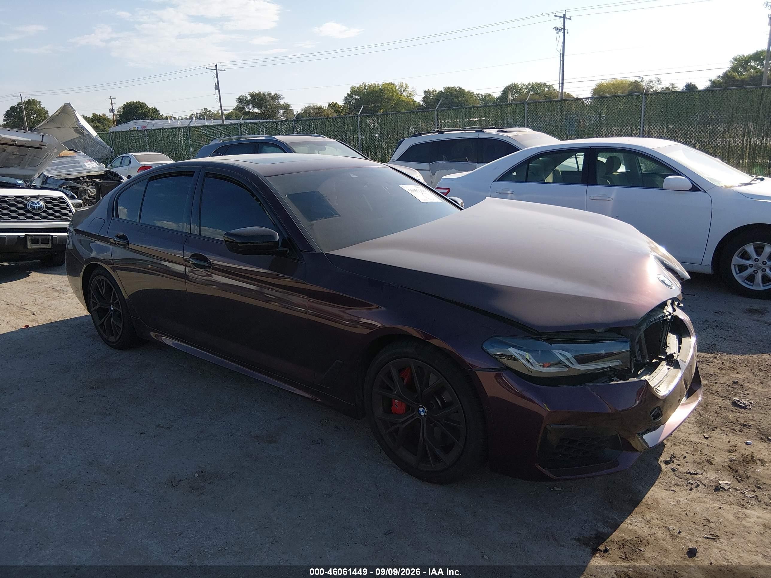 2021 BMW M550i xDrive VIN WBA13BK07MCG30901 — IAAI salvage auction photo