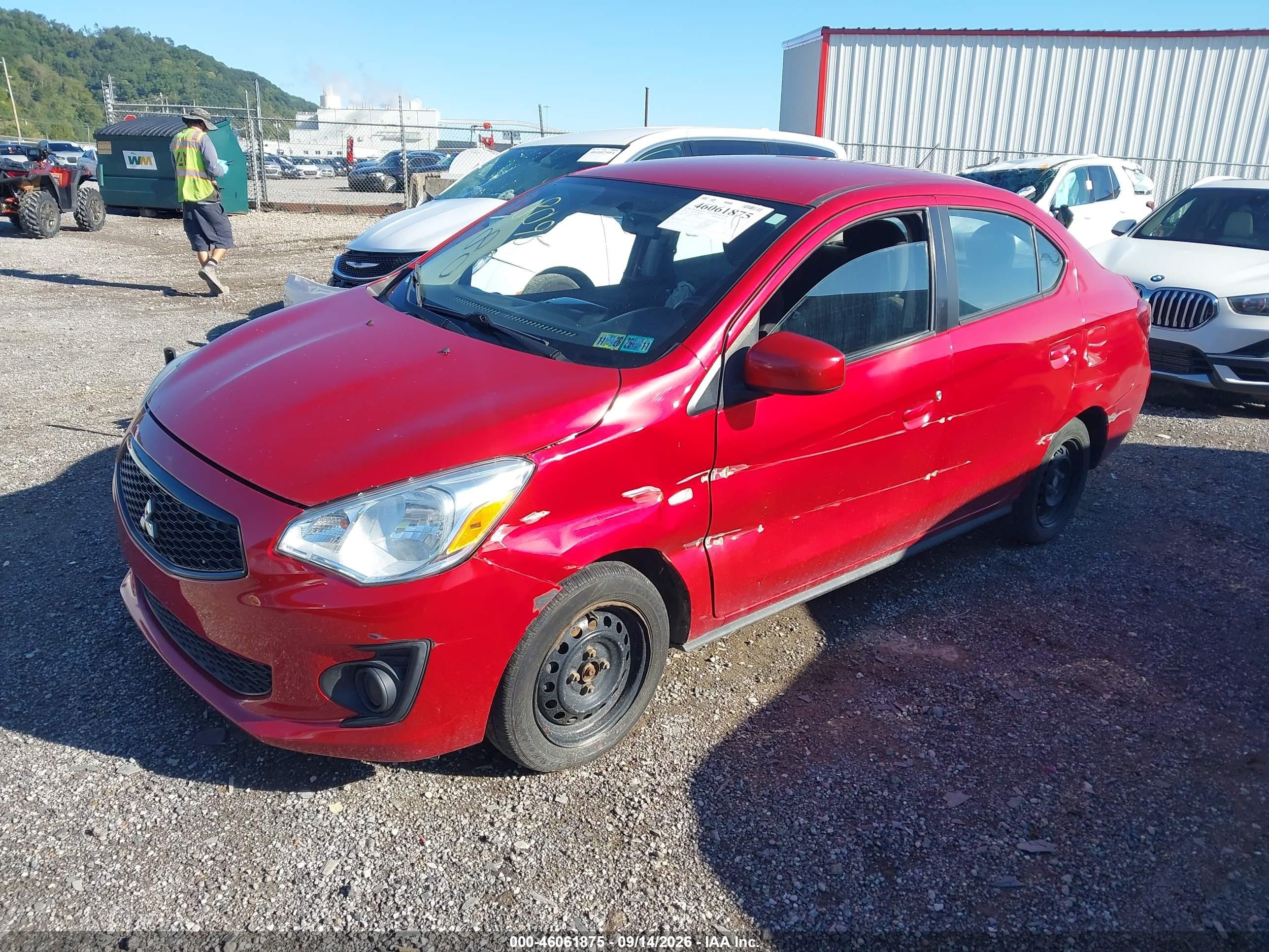 2020 Mitsubishi Mirage VIN ML32F3FJ5LHF08095 IAAI salvage auction — Side, Salvage (Pennsylvania), sold $1,750 on 2026-09-26 (photo 2)
