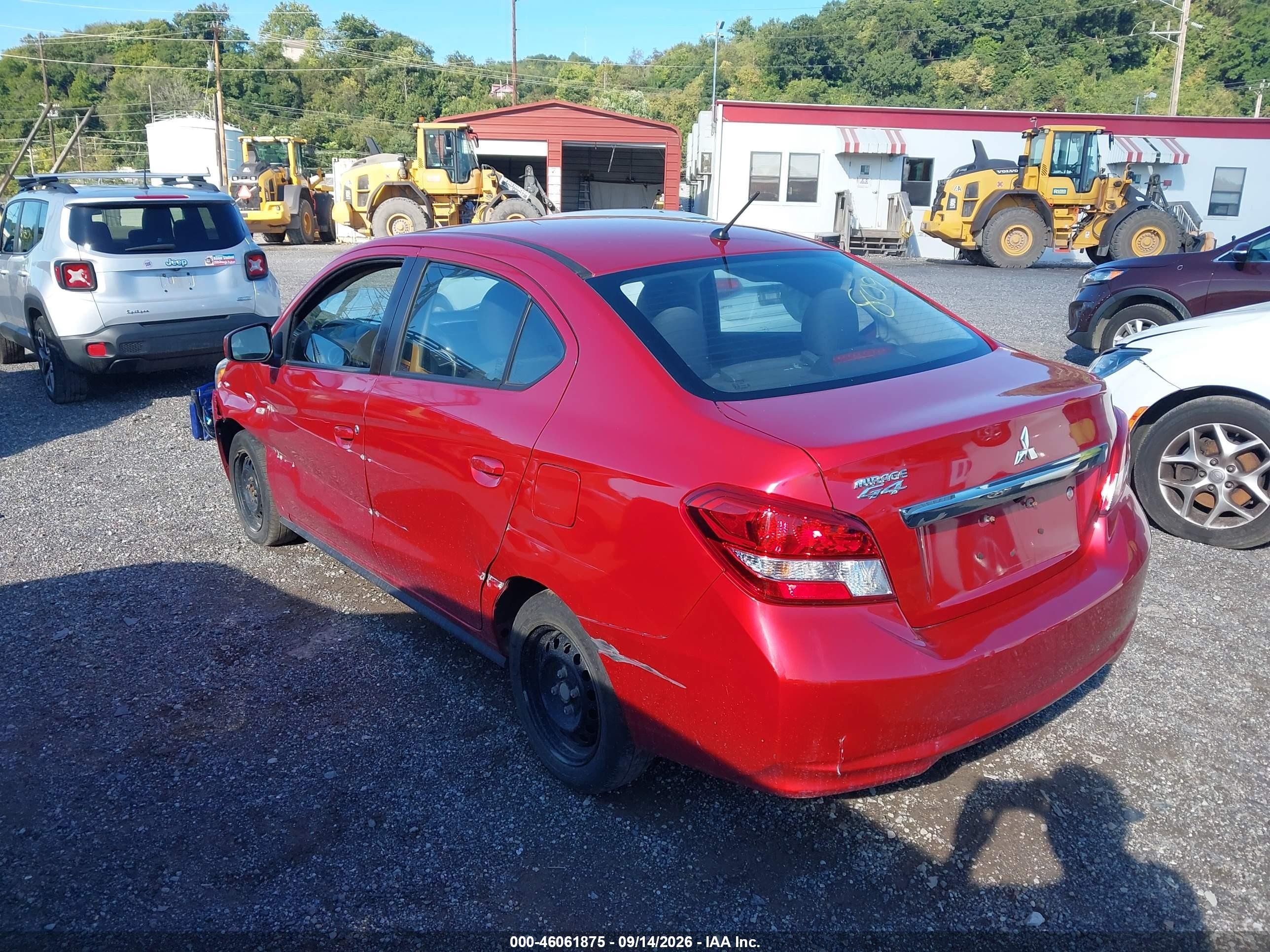 2020 Mitsubishi Mirage VIN ML32F3FJ5LHF08095 IAAI salvage auction — Side, Salvage (Pennsylvania), sold $1,750 on 2026-09-26 (photo 3)