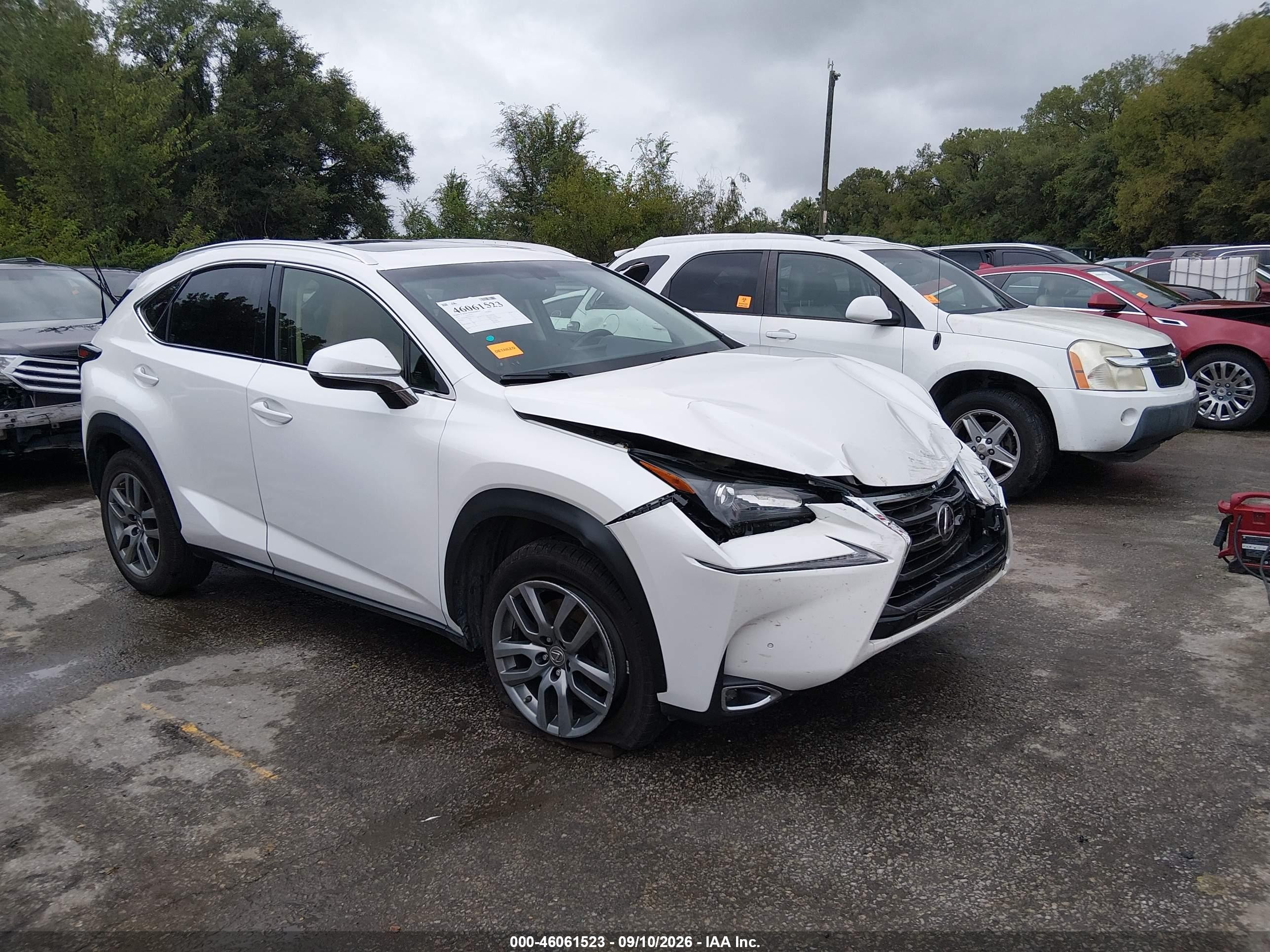 2015 Lexus NX 200t VIN JTJBARBZ4F2027671 — IAAI salvage auction photo
