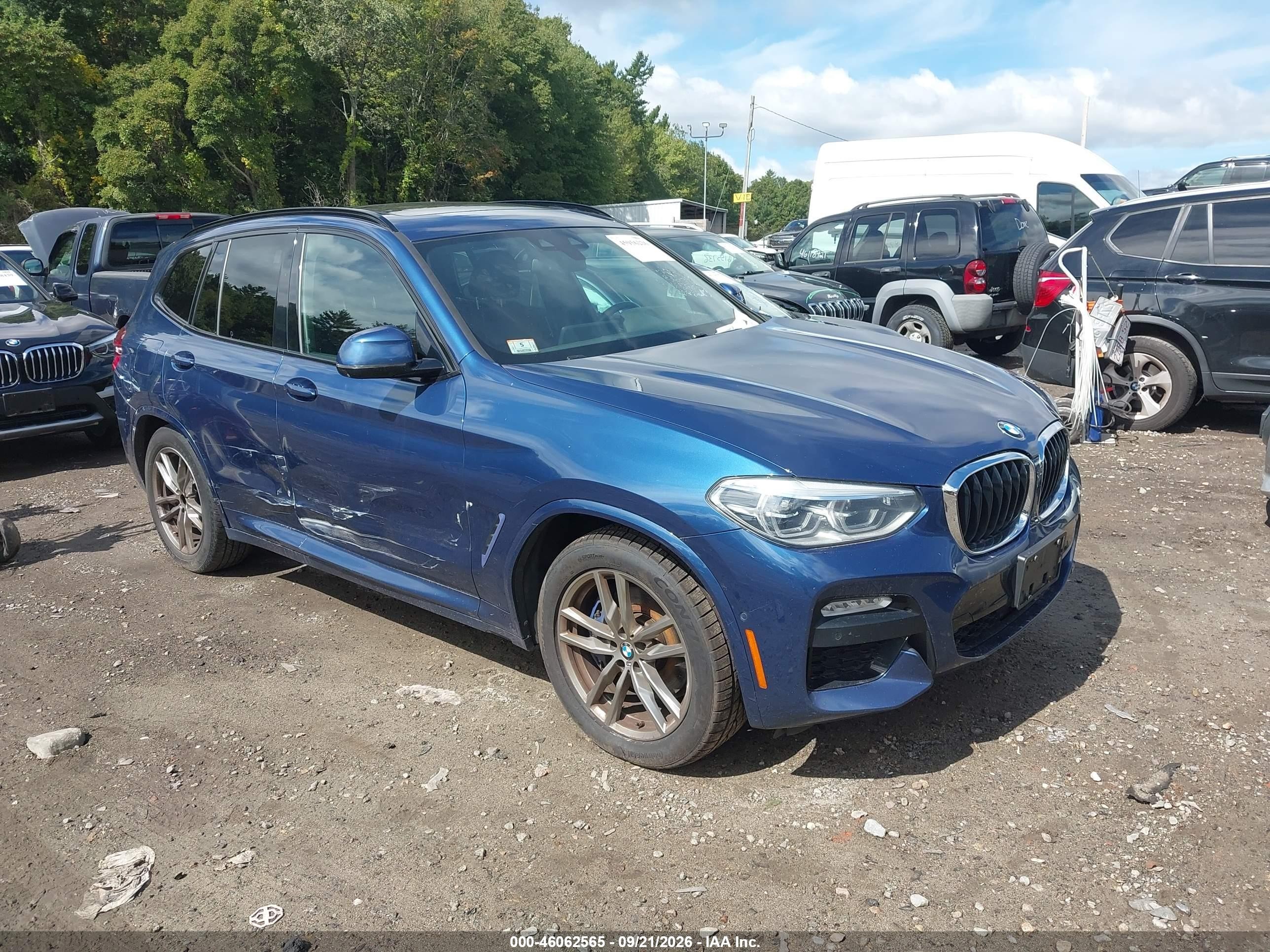 2019 BMW X3 VIN 5UXTR9C57KLR05009 IAAI salvage auction — Side, Salvage (Massachusetts), sold $10,100 on 2026-10-07 (photo 1)