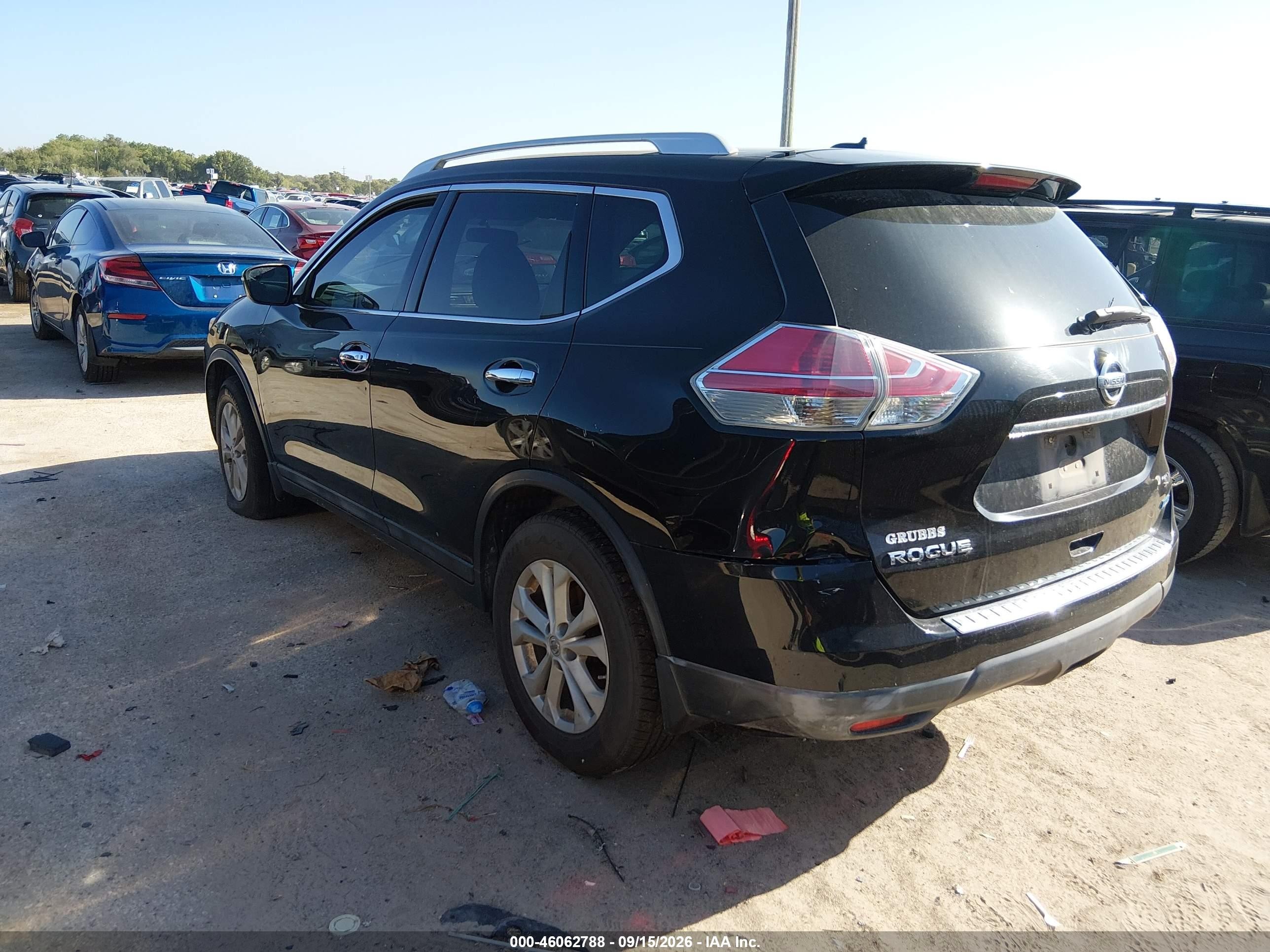 2014 Nissan Rogue VIN 5N1AT2MT0EC861076 IAAI salvage auction — Normal Wear, Original (Texas), sold $1,275 on 2026-09-28 (photo 3)
