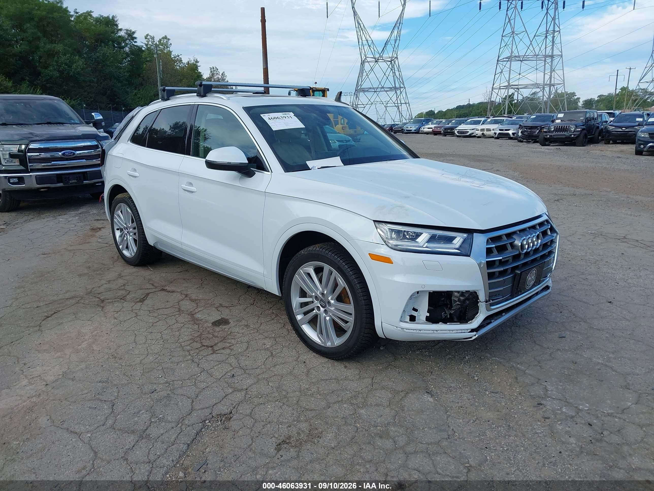 2019 Audi Q5 VIN WA1BNAFY5K2076148 IAAI salvage auction — Rear End, Salvage (Pennsylvania), sold $6,500 on 2026-09-27 (photo 1)