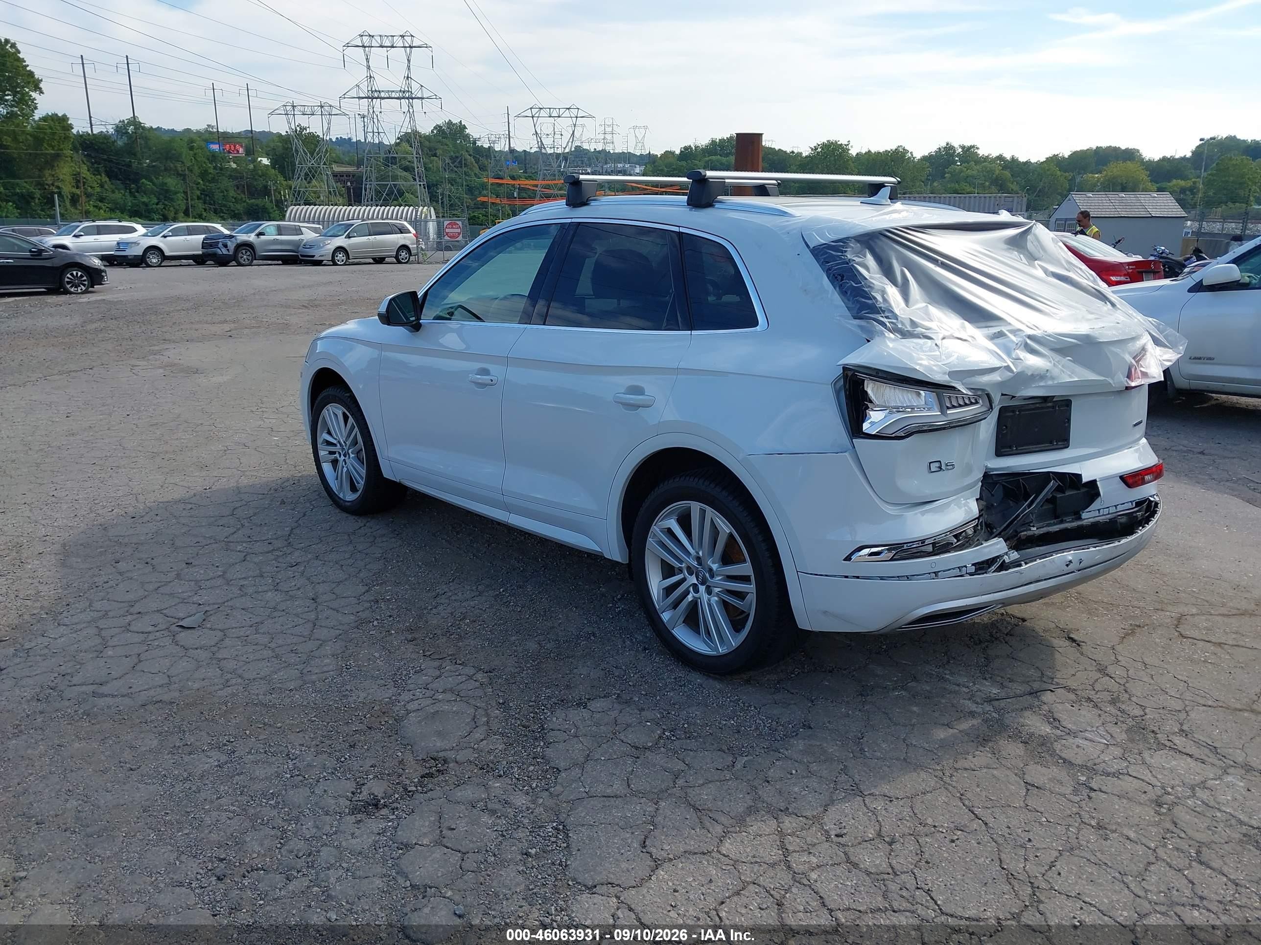 2019 Audi Q5 VIN WA1BNAFY5K2076148 IAAI salvage auction — Rear End, Salvage (Pennsylvania), sold $6,500 on 2026-09-27 (photo 3)