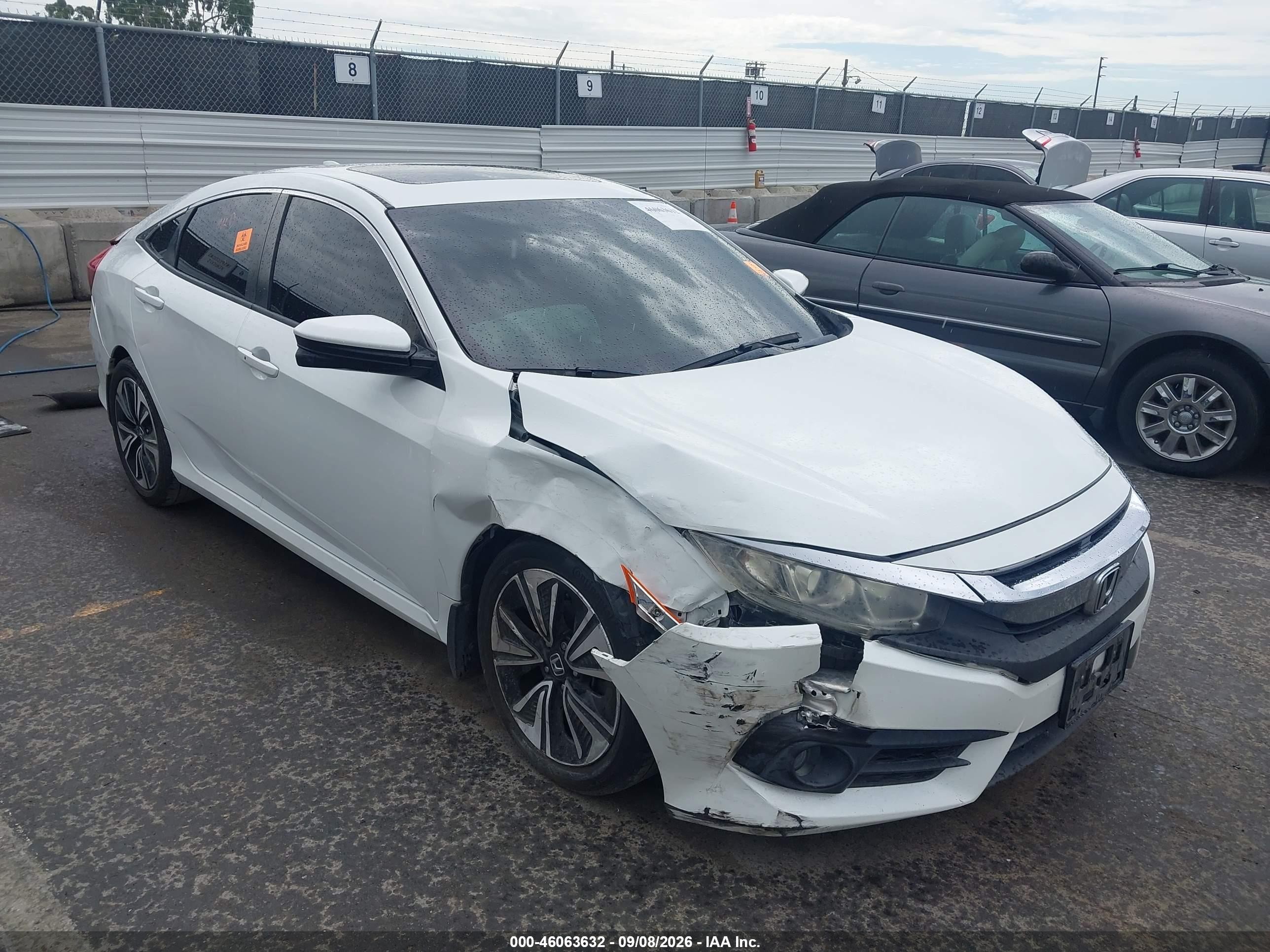 2017 Honda Civic VIN 2HGFC1F38HH636117 IAAI salvage auction — Front & Rear, Salvage (California), sold $3,350 on 2026-09-13 (photo 6)