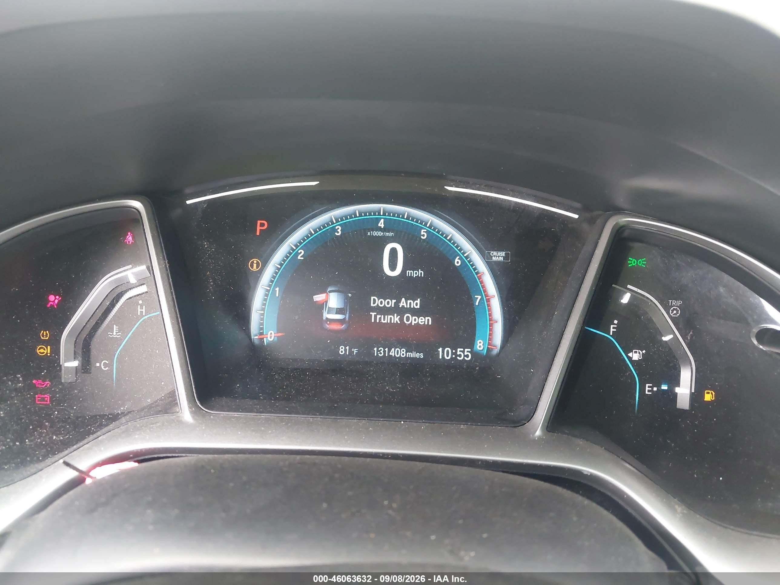 2017 Honda Civic VIN 2HGFC1F38HH636117 IAAI salvage auction — Front & Rear, Salvage (California), sold $3,350 on 2026-09-13 (photo 7)