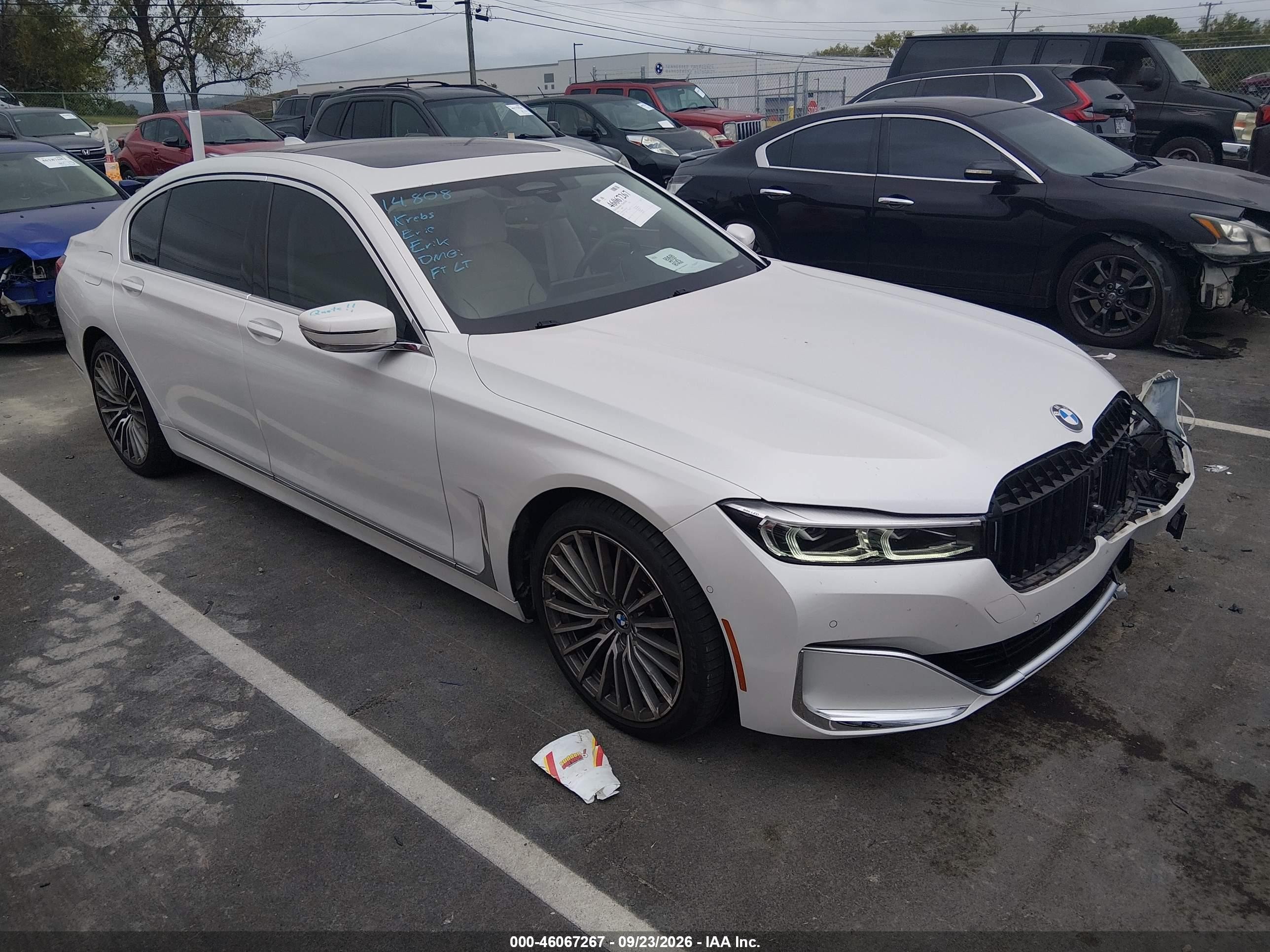 2021 BMW 7 Series VIN WBA7U2C0XMCG35354 — IAAI salvage auction photo