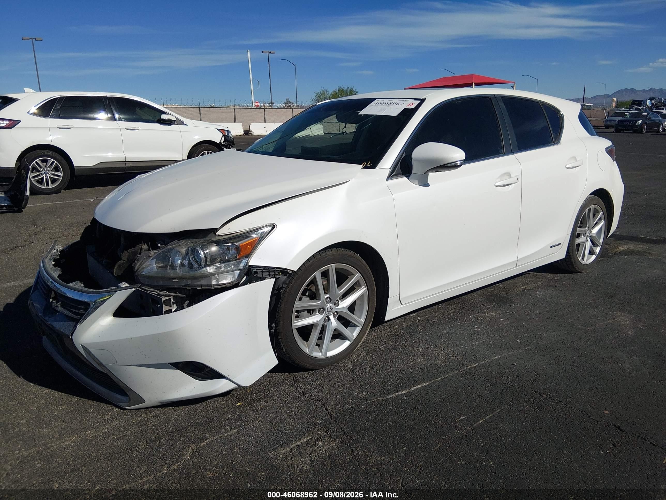 2014 Lexus Ct VIN JTHKD5BH5E2199084 IAAI salvage auction — Front End, Salvage (Nevada), sold $3,800 on 2026-09-26 (photo 2)